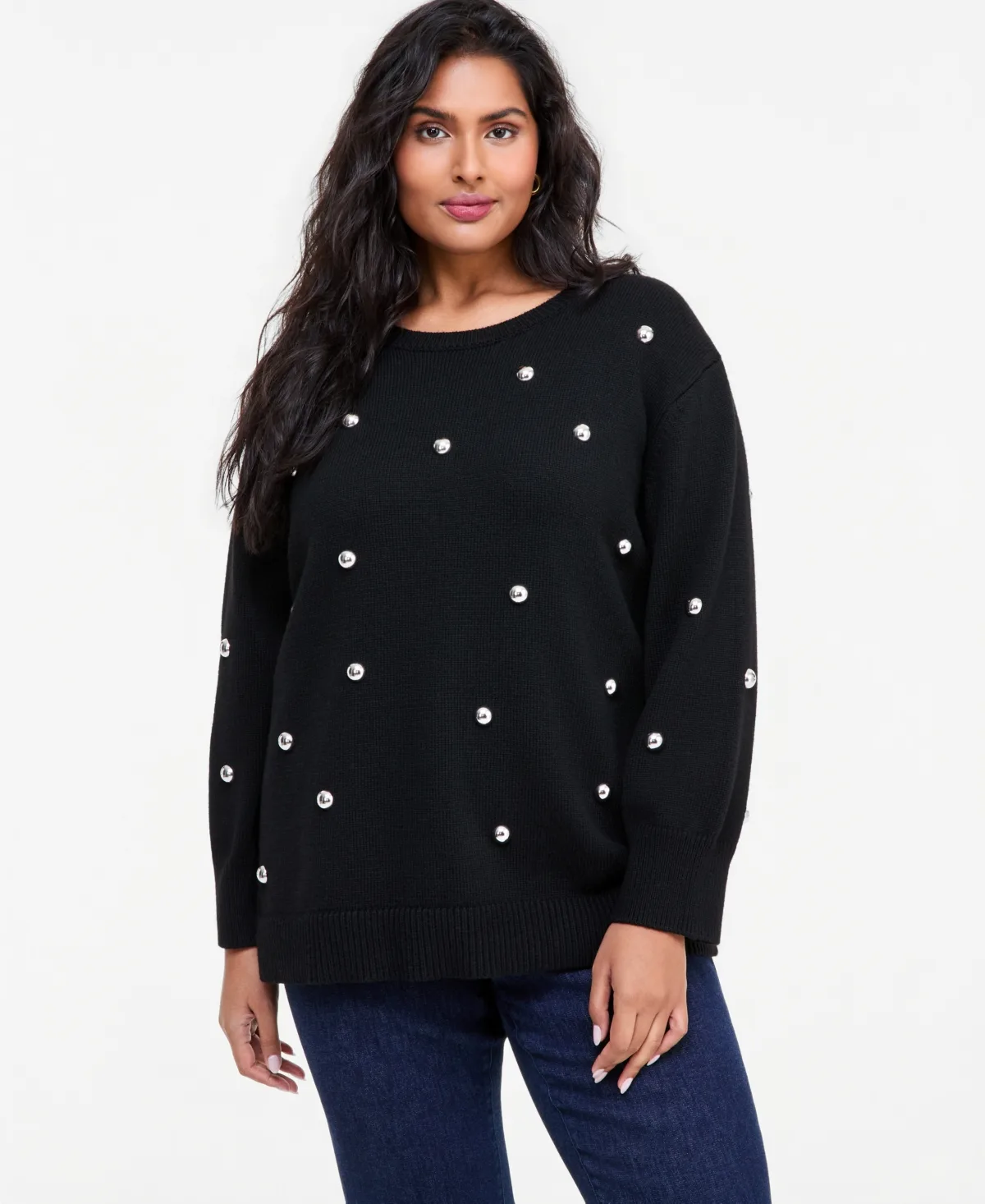 Crewneck Grommet Sweater by INC International Concepts