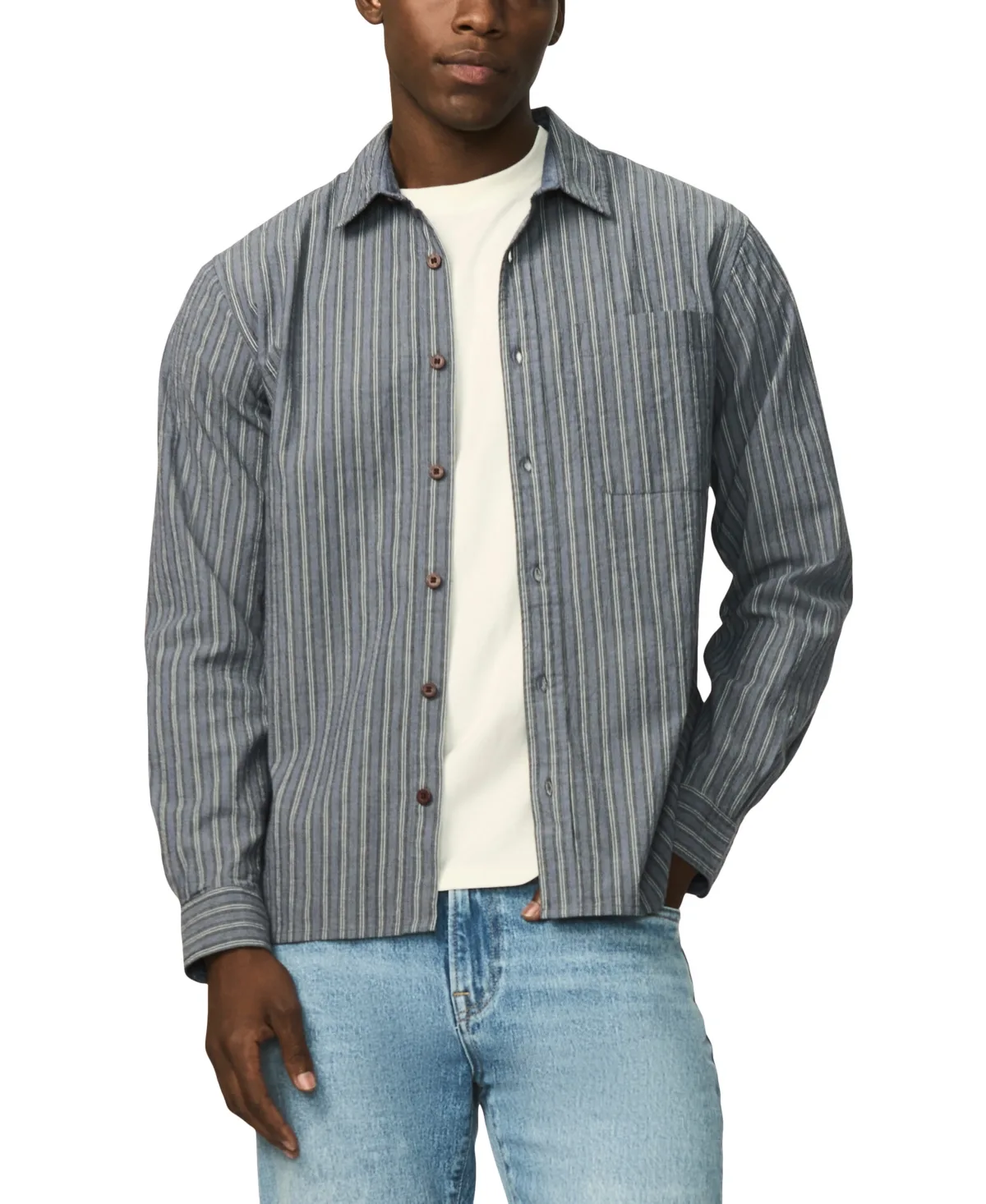 Satoshi Long-Sleeve Striped Regular-Fit Shirt by Buffalo David Bitton