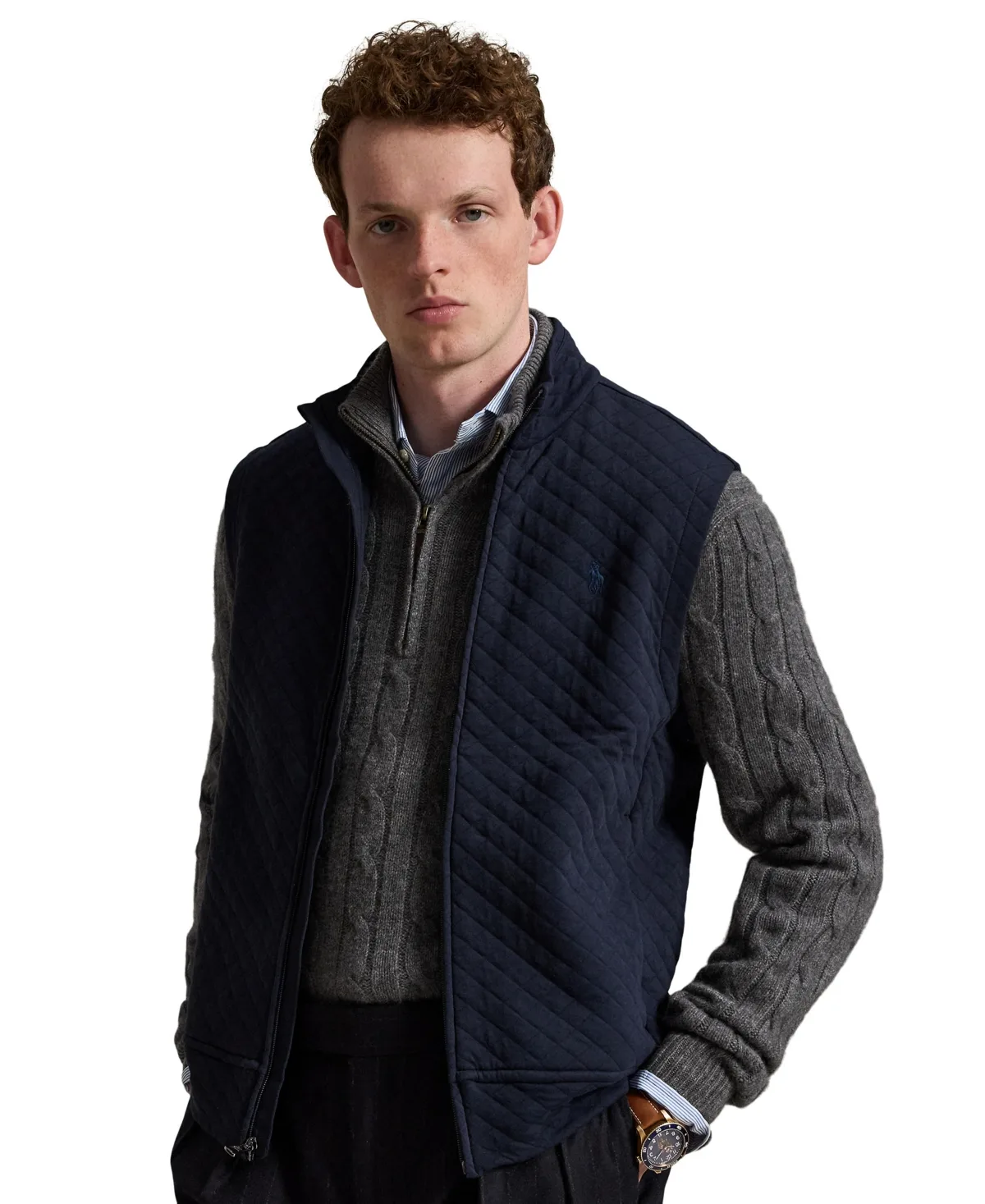 Quilted Double-Knit Jersey Vest by Polo Ralph Lauren