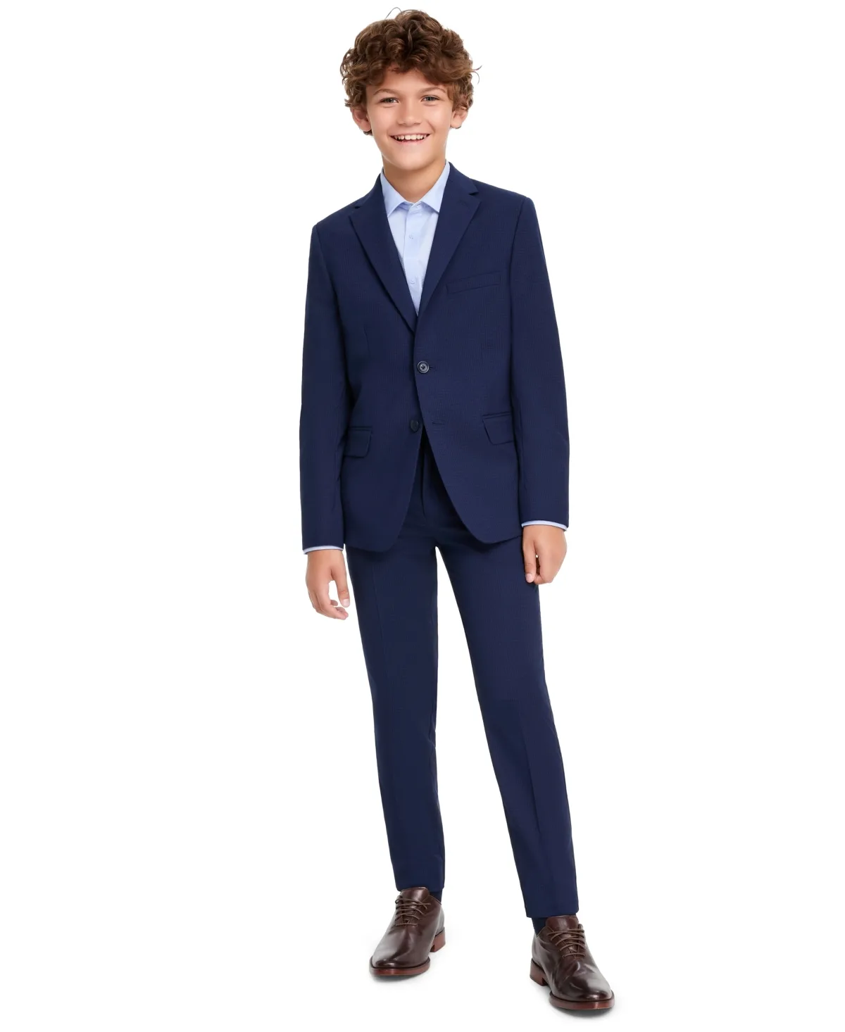 Mini Grid Slim Fit Single-Breasted Suit, 2-Piece Set by Kenneth Cole