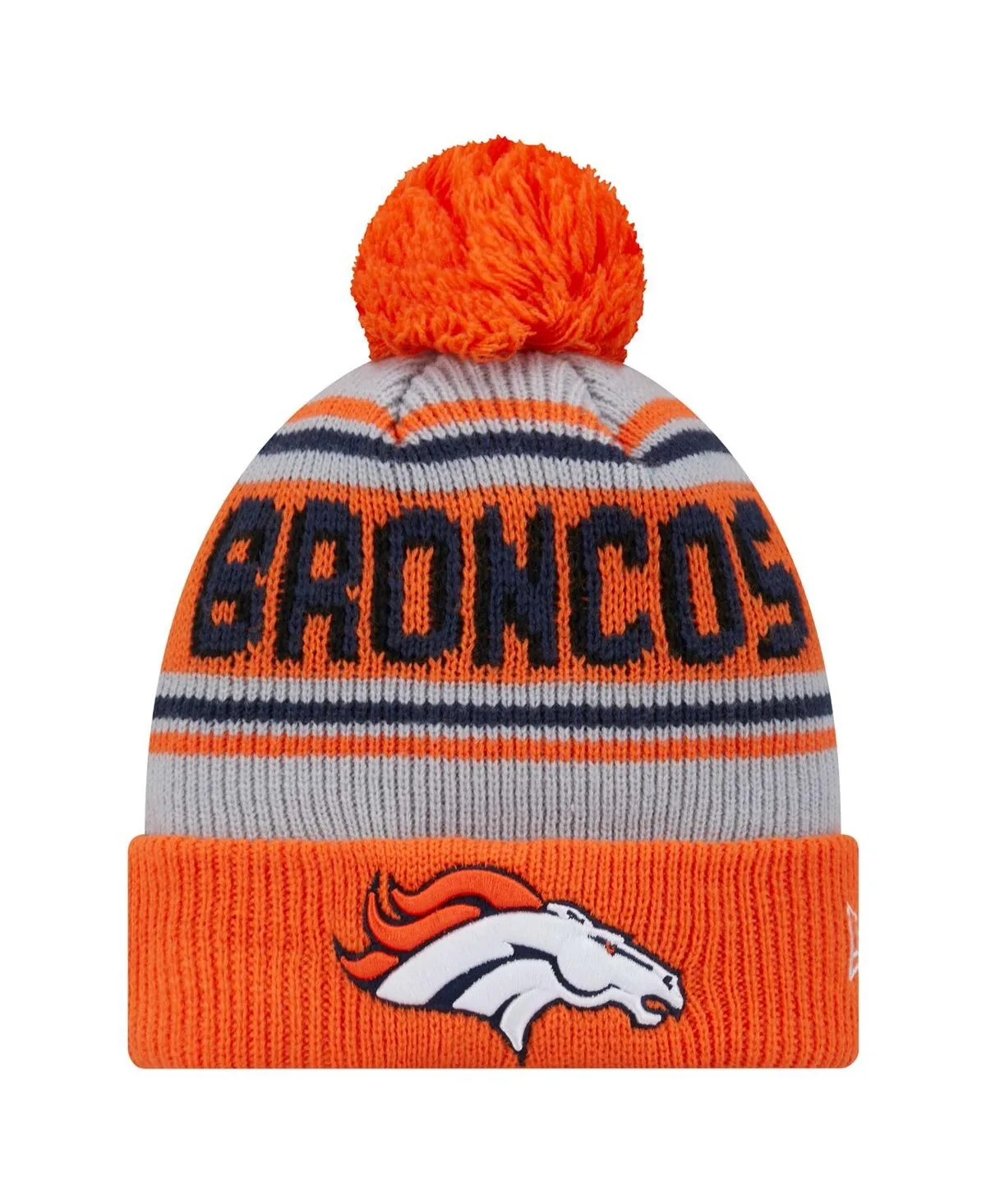 Denver Broncos Main Cuffed Knit Hat with Pom by New Era