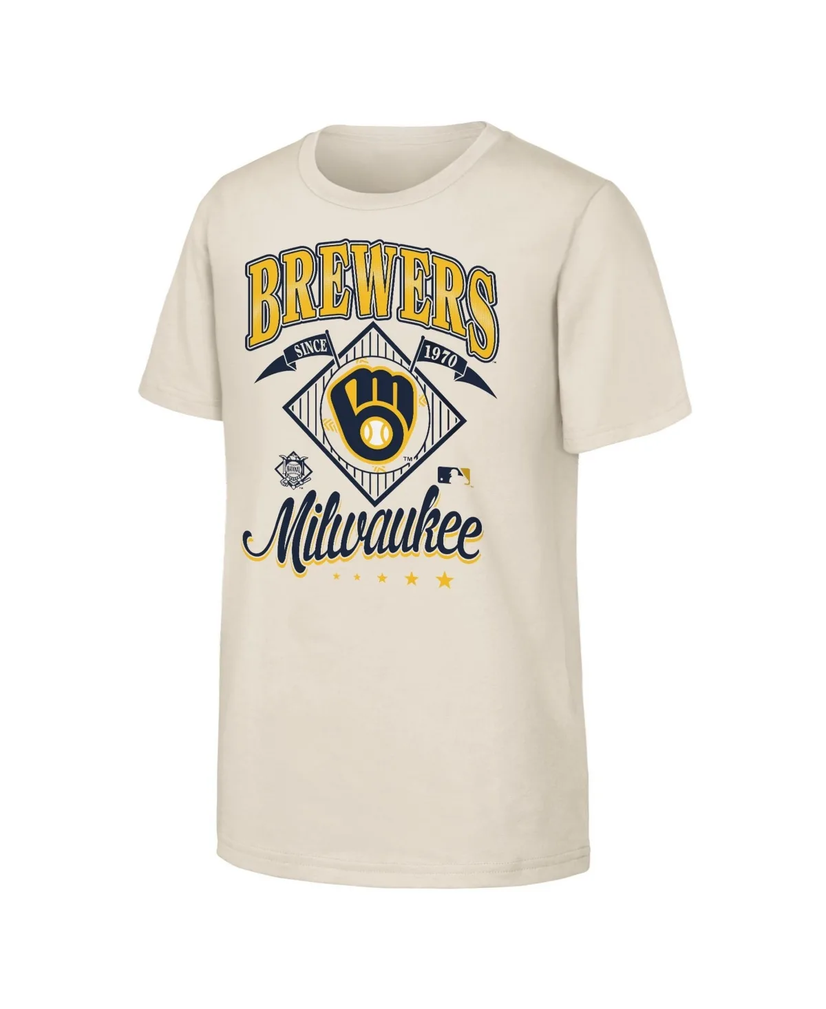 Milwaukee Brewers Triple Hit Crewneck T-Shirt by Outerstuff