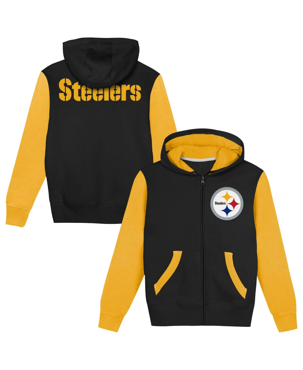 Pittsburgh Steelers Stadium Color Block Full-Zip Hoodie by Outerstuff