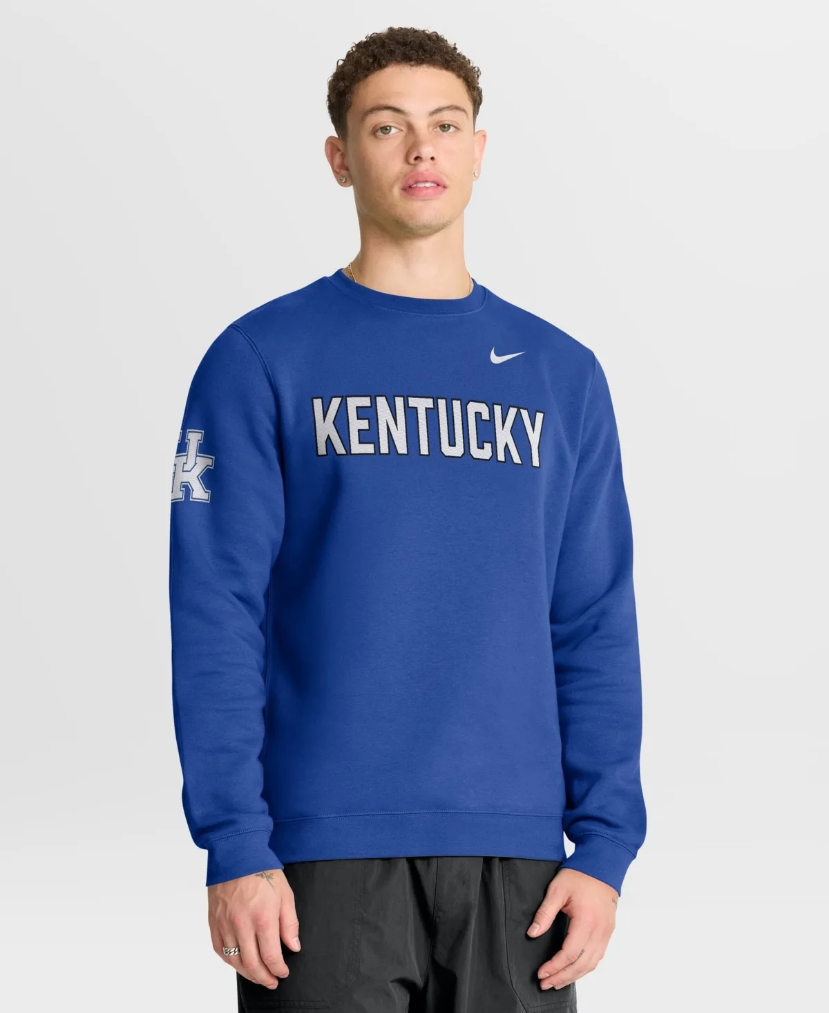 Kentucky Wildcats Kentucky Sideline Club Crewneck Pullover Midweight-Fleece Sweatshirt by Nike