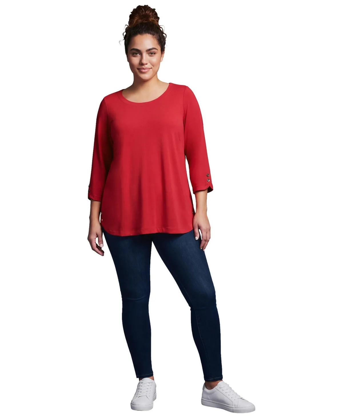 Sabrina Button Detail Top by Avenue