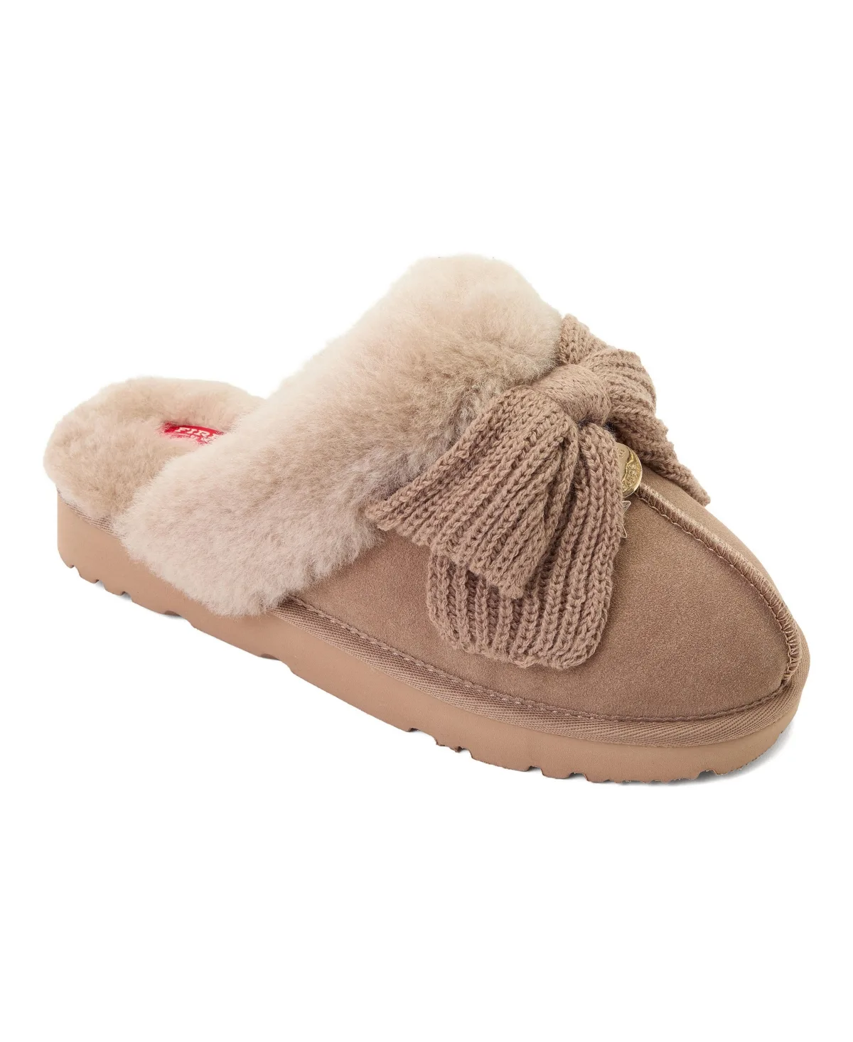 Daniella Karagachs Fireside Suede Shearling Scuff Slippers by Dearfoams