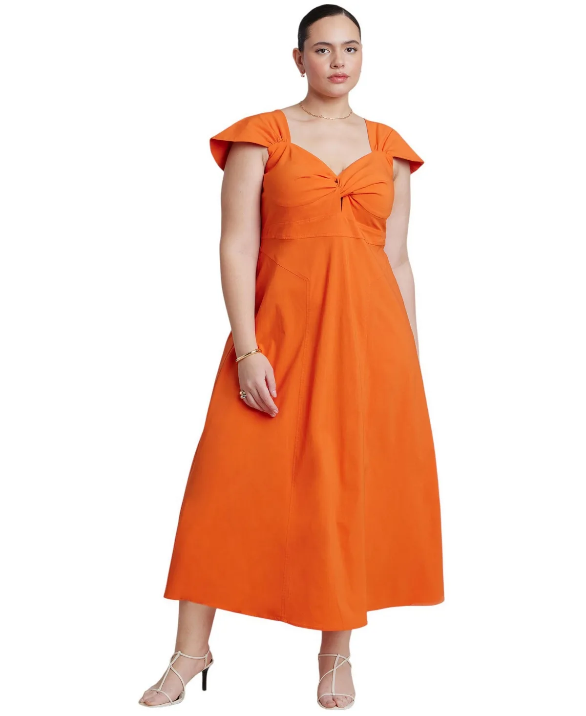 Twist-Detail Sweetheart Neck Dress by Eloquii