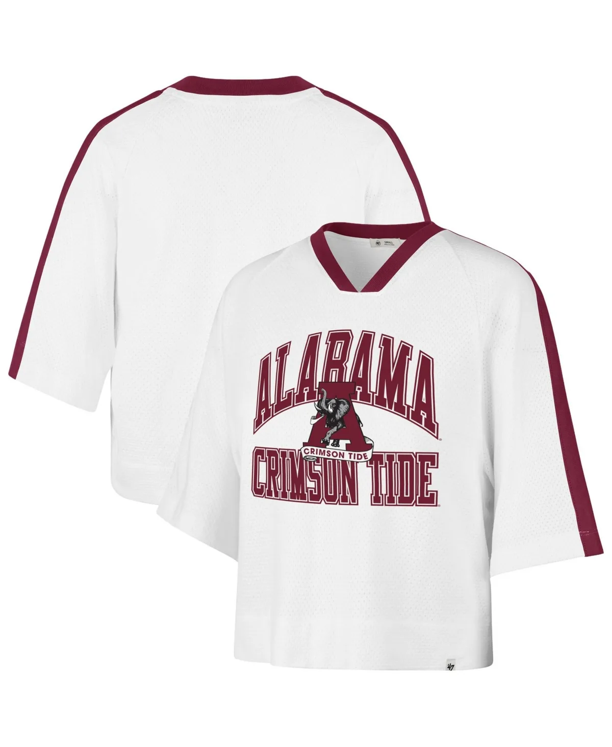 Alabama Crimson Tide Big Overarch Drop Needle Raglan V-Neck T-Shirt by 47 Brand
