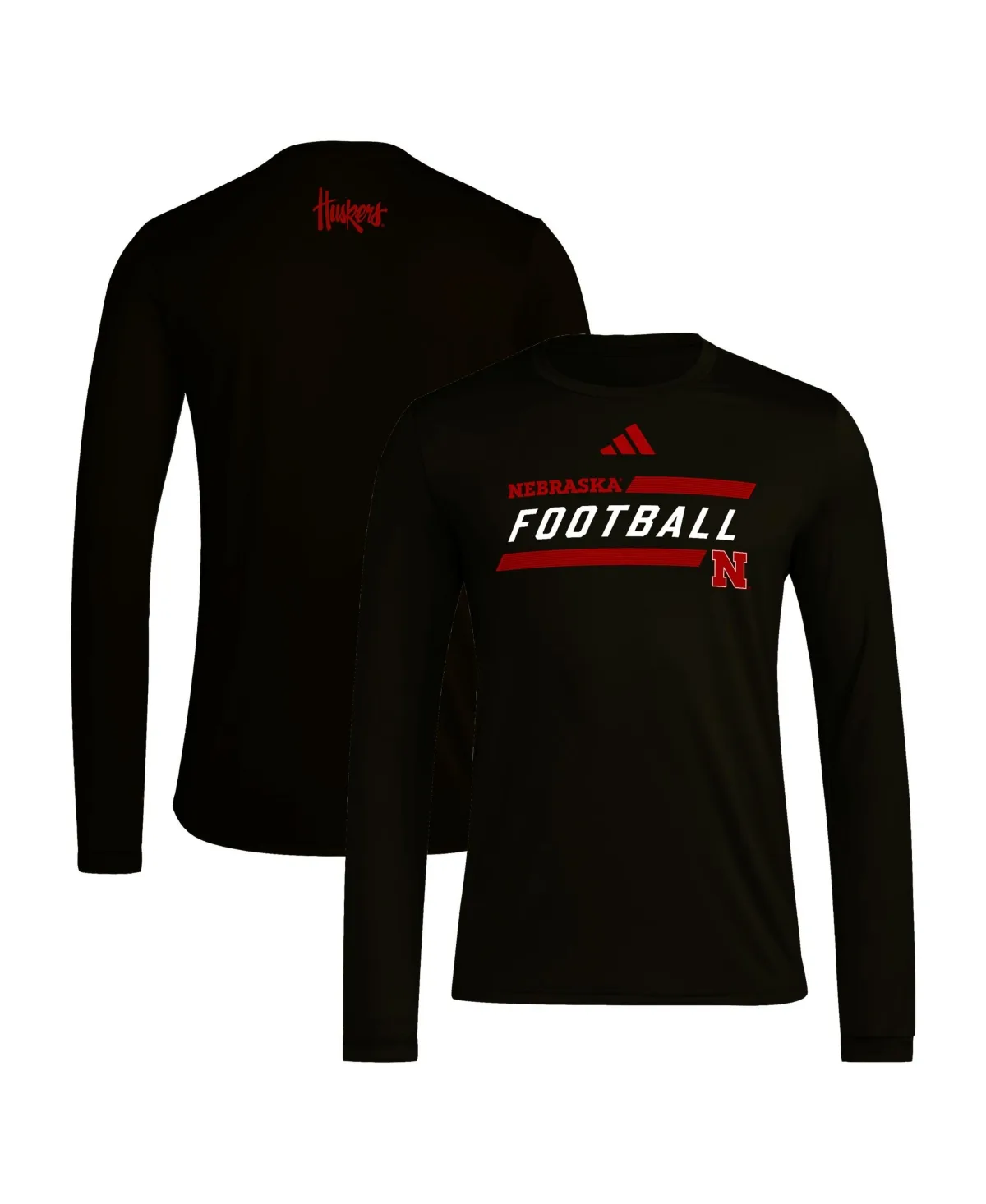 Nebraska Huskers Our Red Burns Brighter Pregame Long-Sleeve Crewneck T-Shirt by adidas