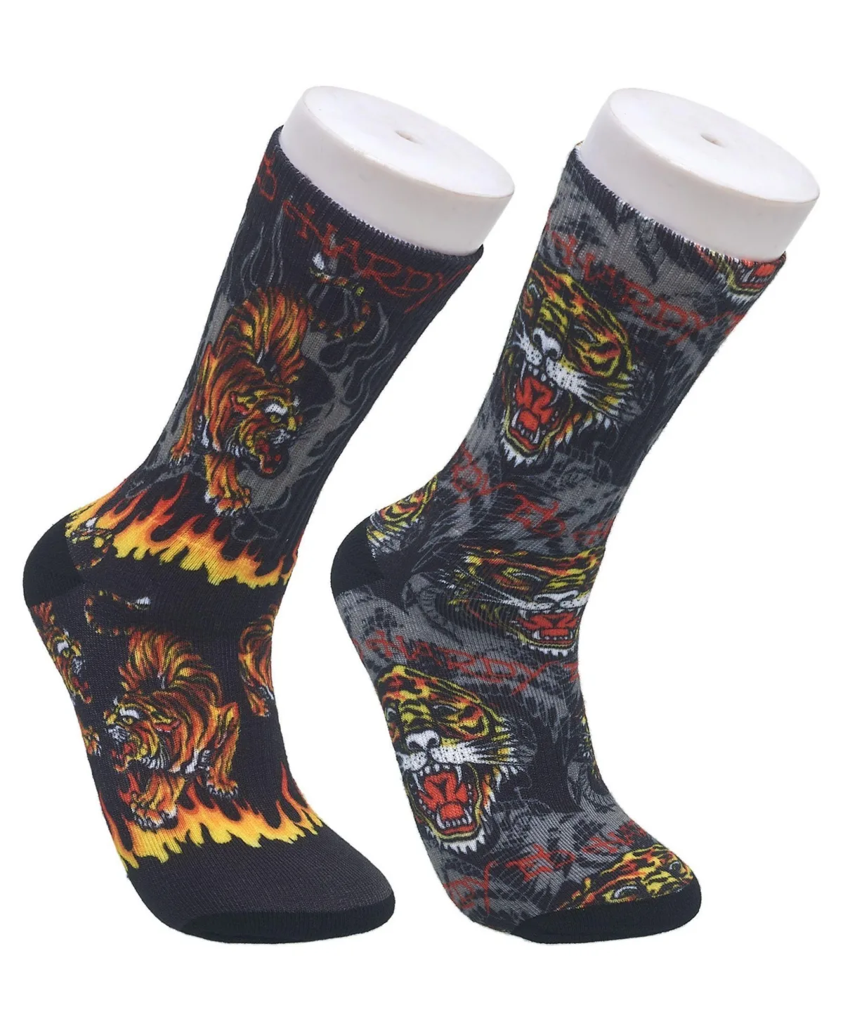 Prowling Tiger Graphic Full Cushion Crew Socks, 2-Pack by Ed Hardy