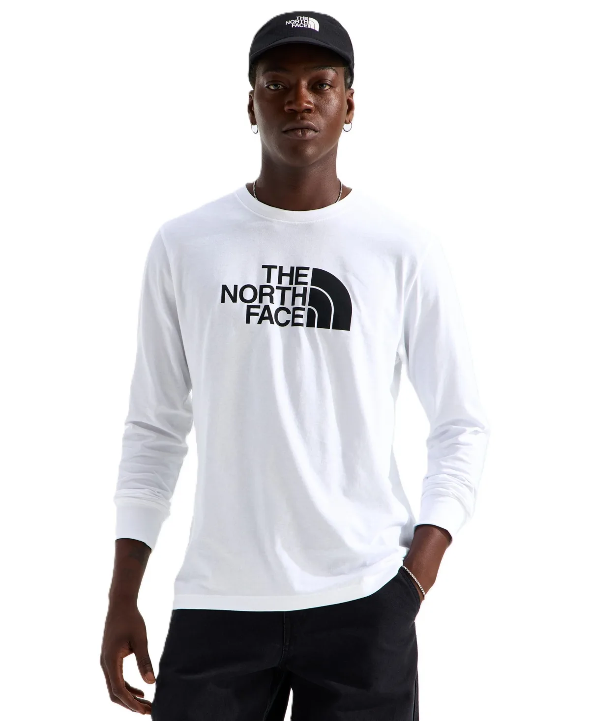 Evolution Simple Dome Crewneck Embroidered Logo Long-Sleeve T-Shirt by The North Face