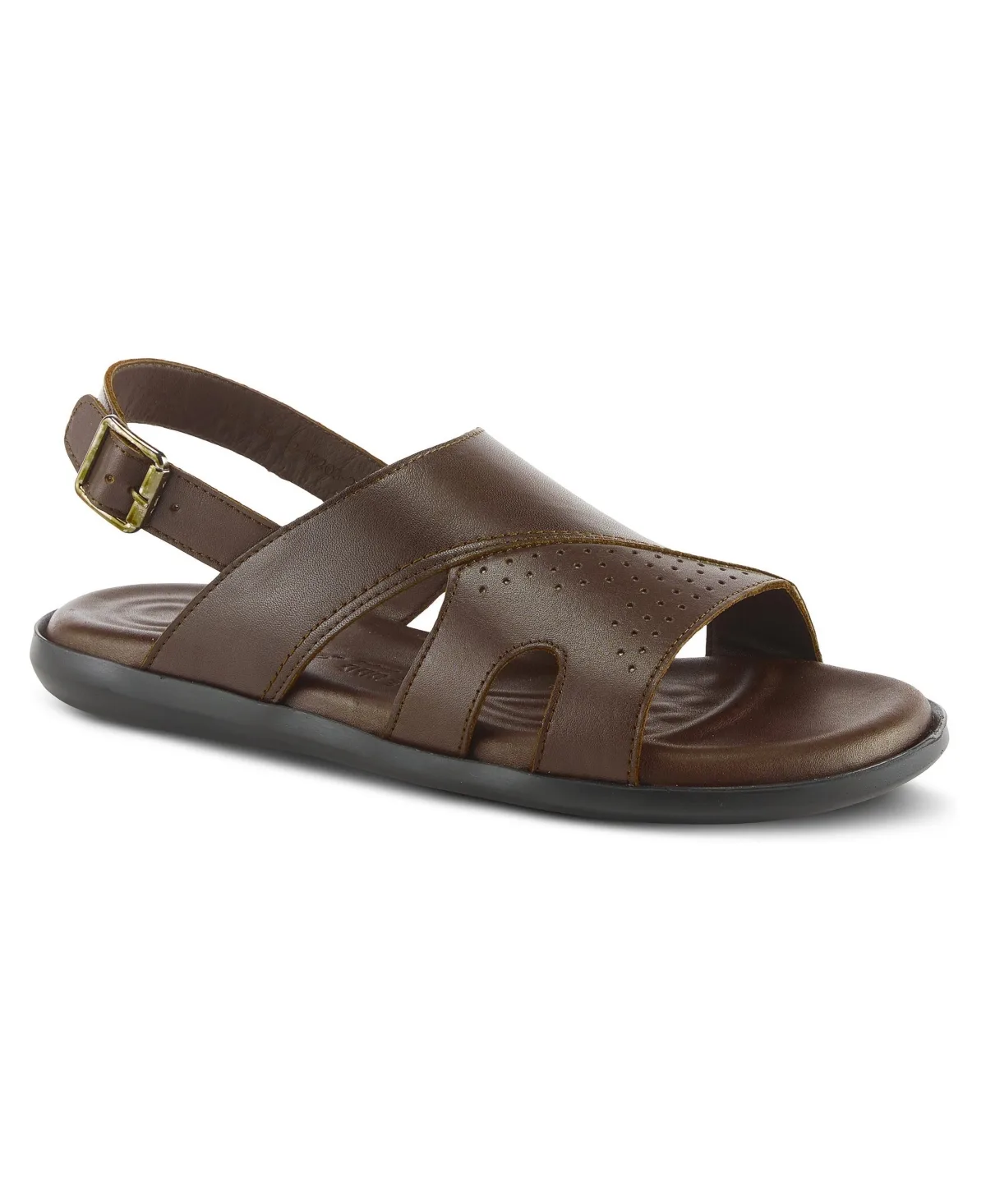 Jeff Leather Round-Toe Sandals