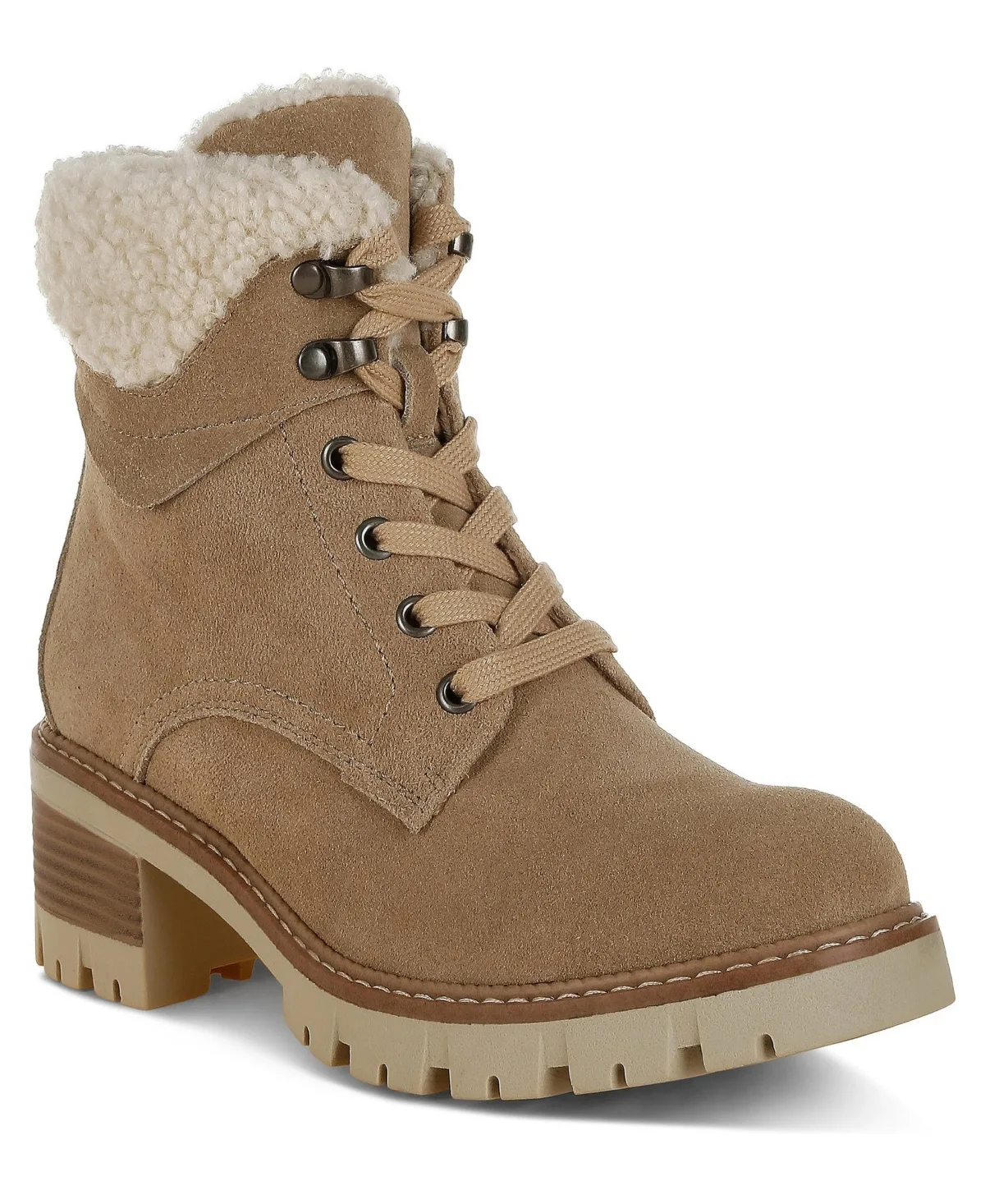 Madoka Fur Collar Chunky Ankle Boots by Rag & Co