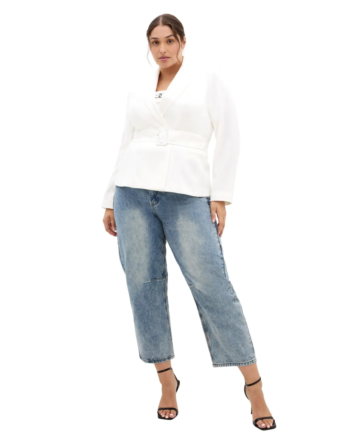 Ivy Belted Blazer by City Chic