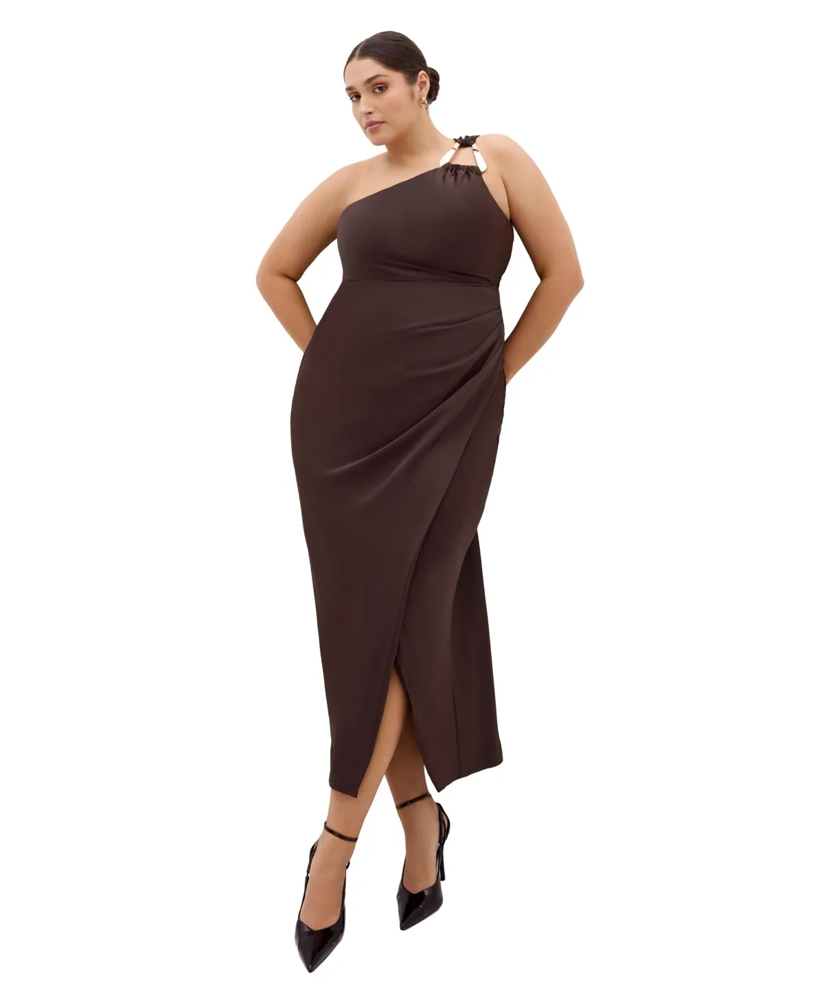 Jayne One-Shoulder Wedding Guest Maxi Dress by City Chic