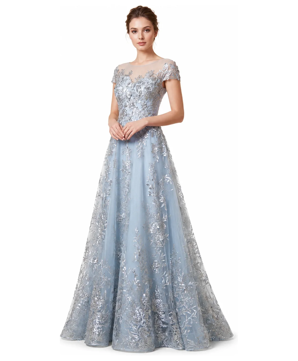 Beautiful Lace Applique A-Line Ball Gown by Lara