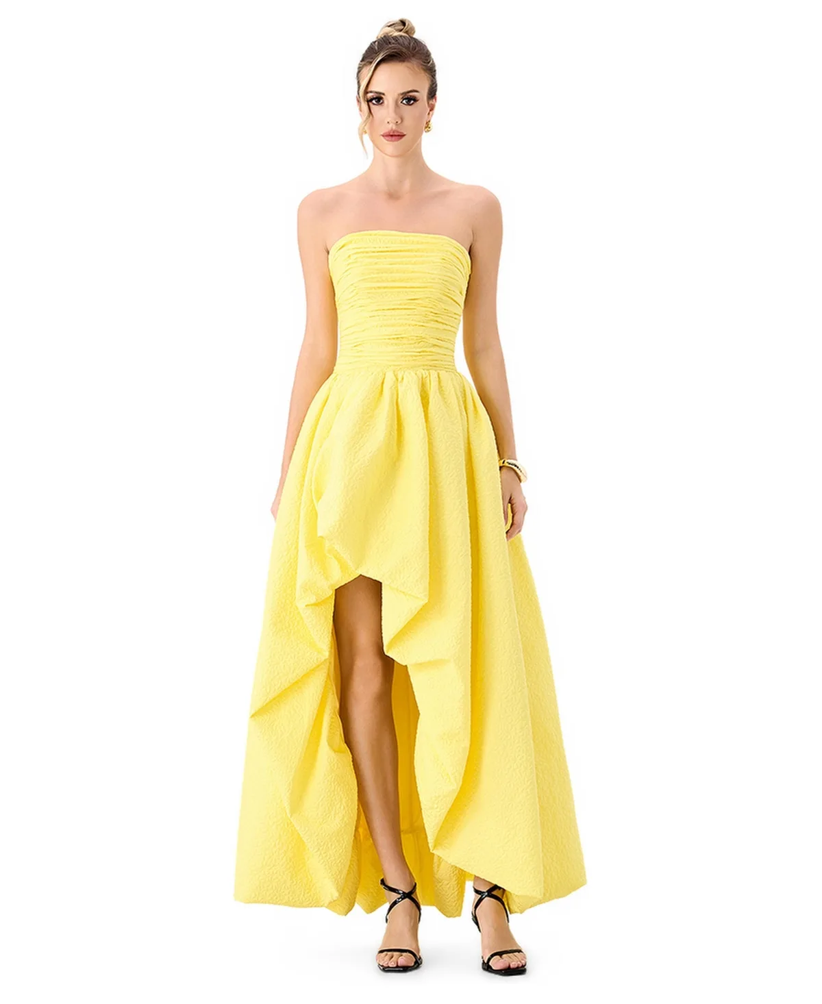 Clover Strapless High-Low Dress by Bariano