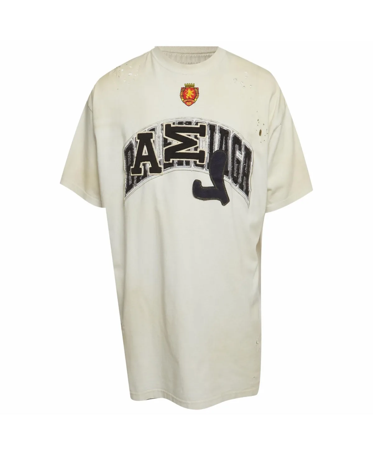 Pre-Owned Balenciaga Distressed Logo Applique Skater T-Shirt by Balenciaga