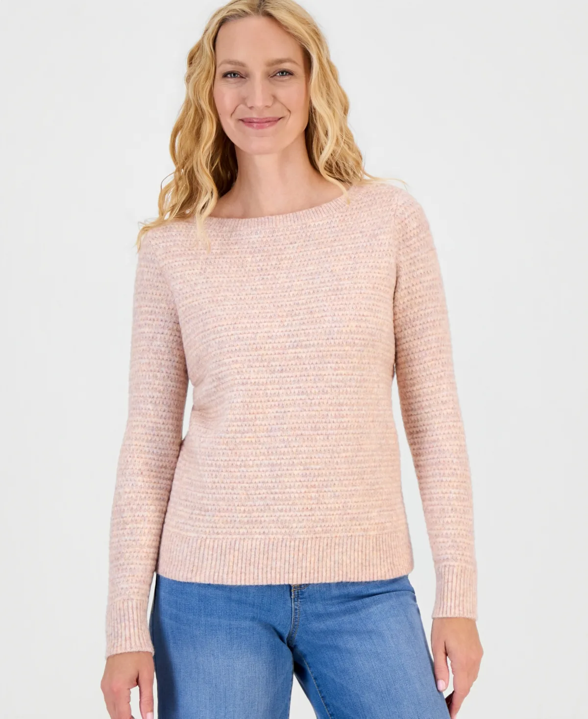 Textured Spacedye Boatneck Sweater by Style & Co