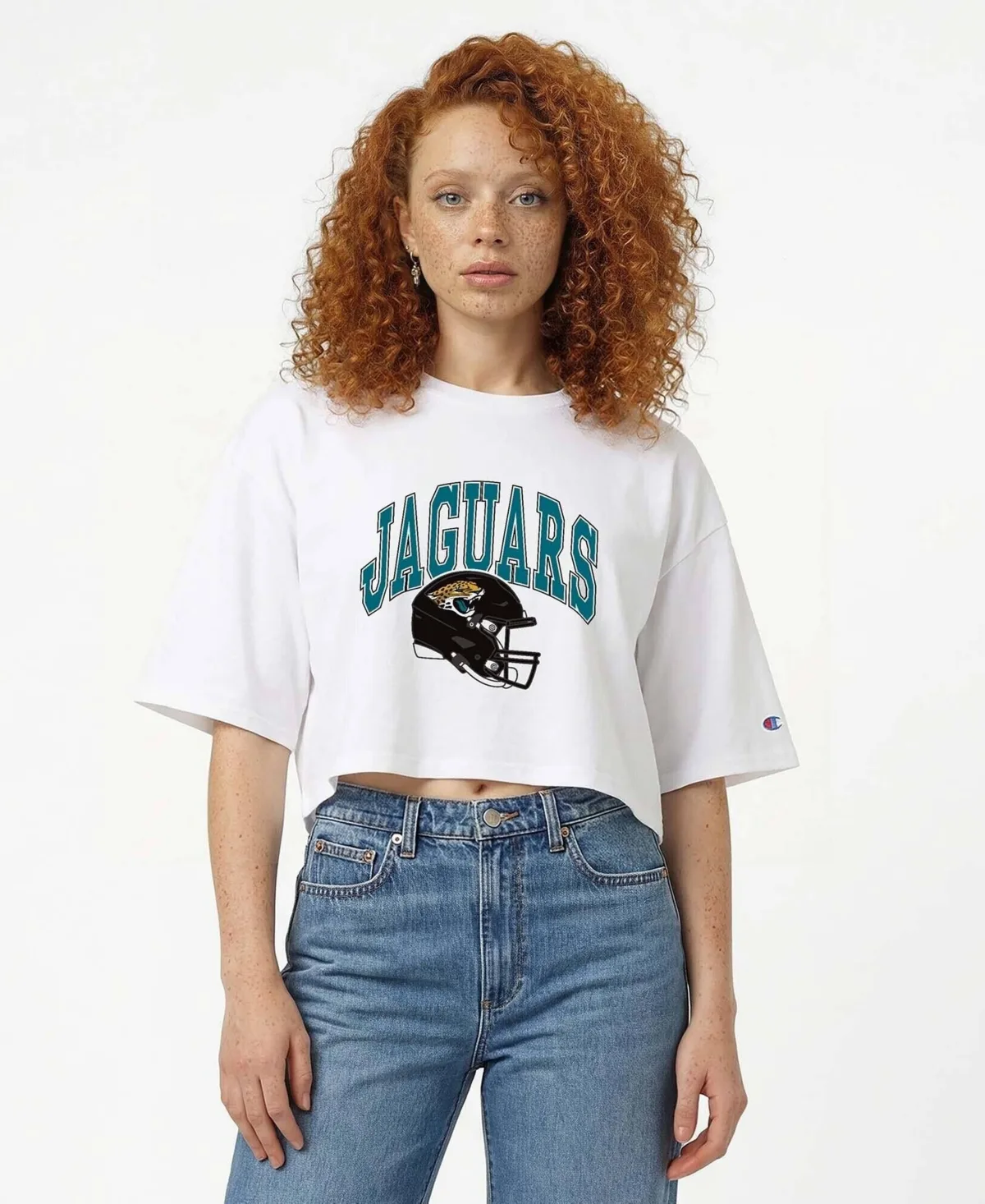 Jacksonville Jaguars Boyfriend Cropped Oversized T-Shirt by Champion