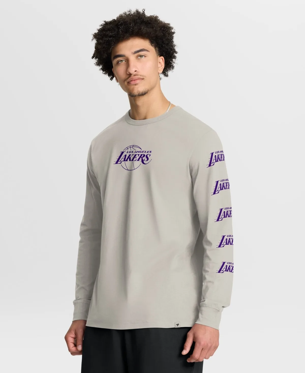 Los Angeles Lakers Ball Screen Action Long-Sleeve Screen-Printed Classic-Fit T-Shirt by Fanatics