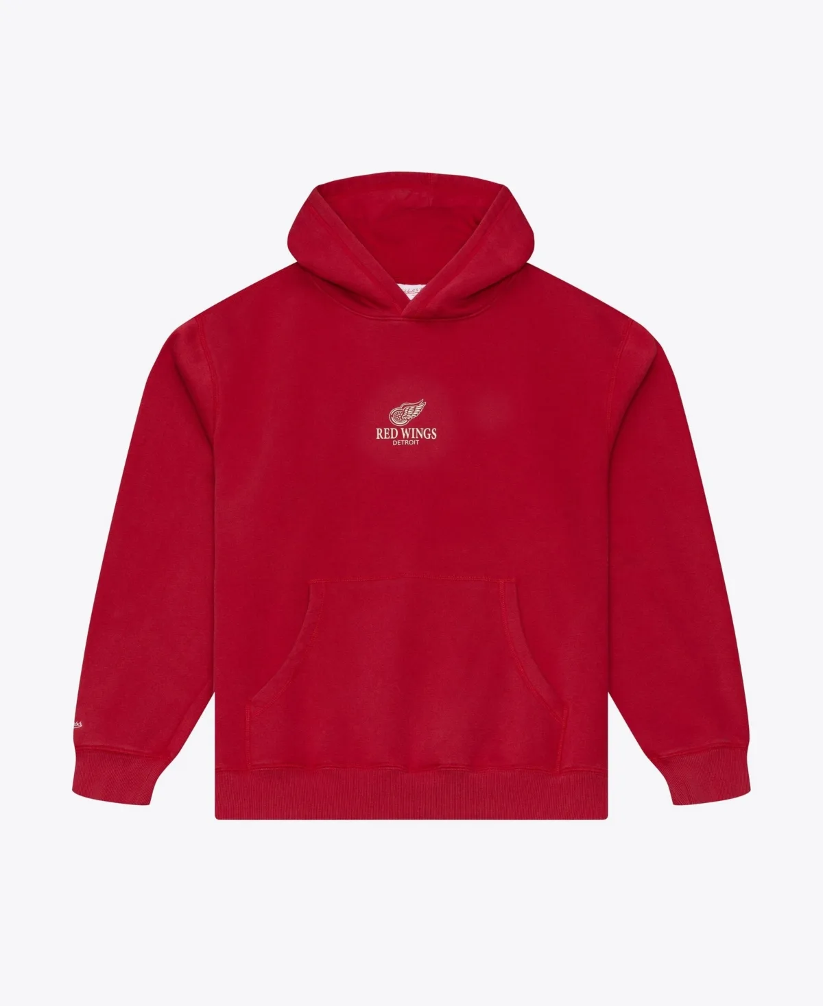 Detroit Red Wings Core Essentials Relaxed-Fit Screen-Print Fleece-Lined Hoodie by Mitchell & Ness