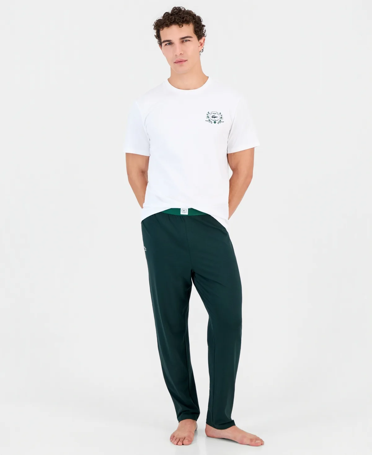 Short-Sleeve Crewneck T-Shirt and Pajama Pants, 2-Piece Set by Lacoste