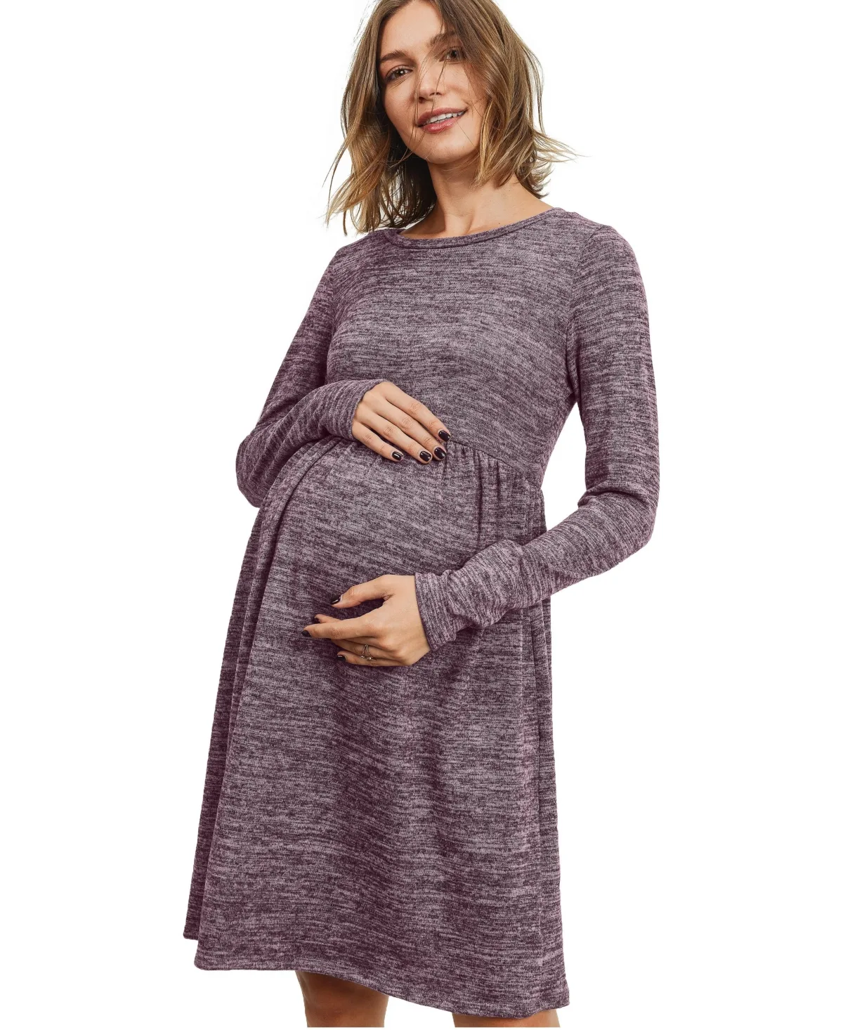 Long-Sleeve Empire-Waist Pocket Dress