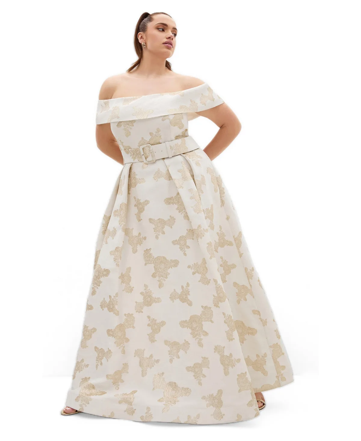High Status Jacquard Gown by City Chic