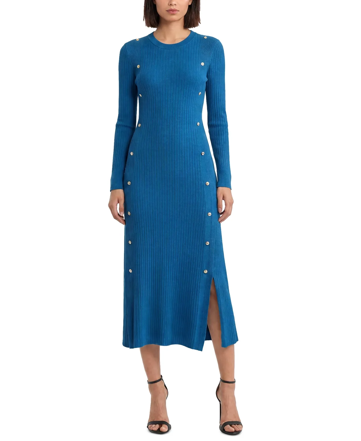 Tamara Ribbed-Knit Side-Slit Sweater Dress by Elie Tahari