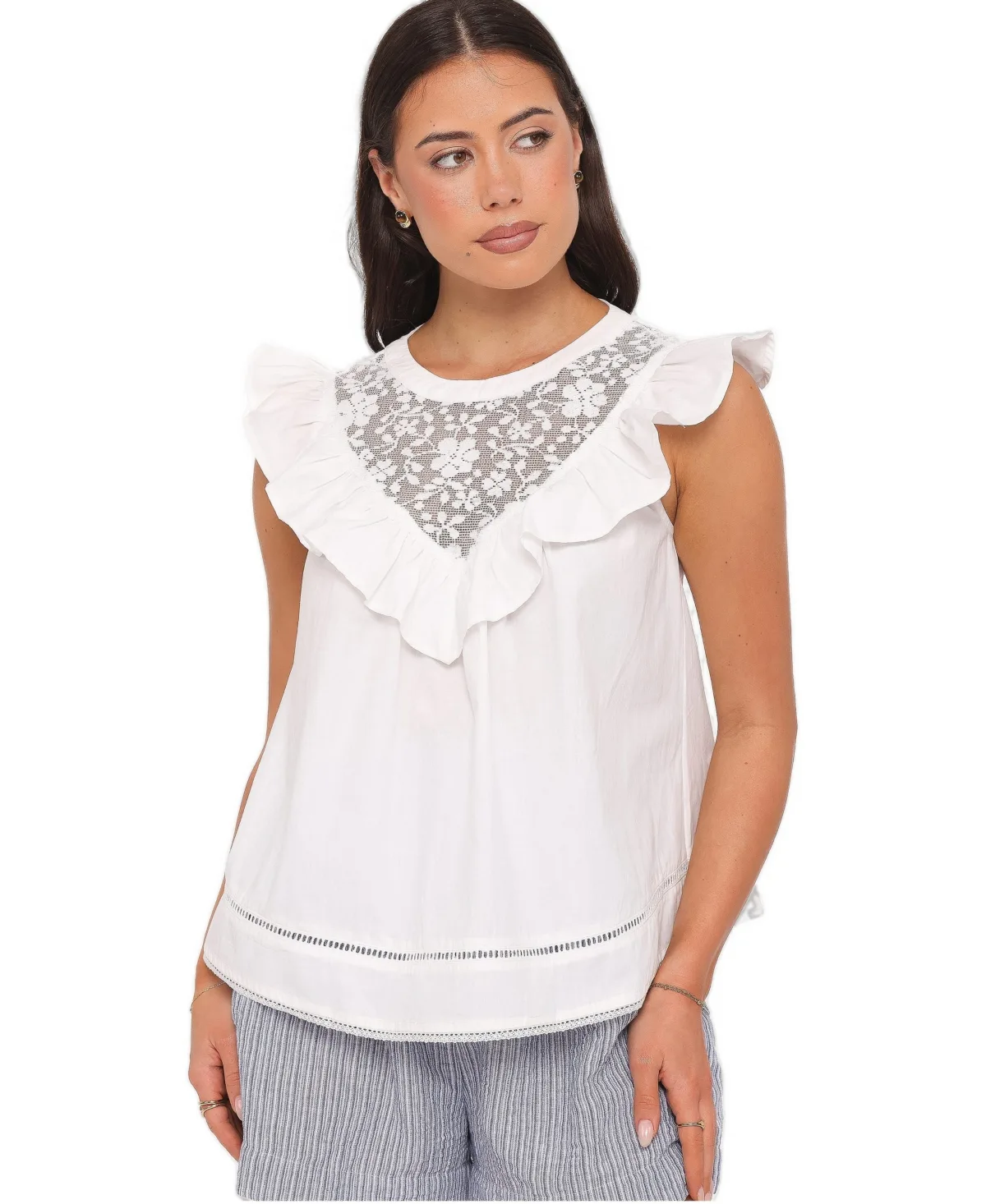 Kiran Ruffle Lace Top by Petal & Pup