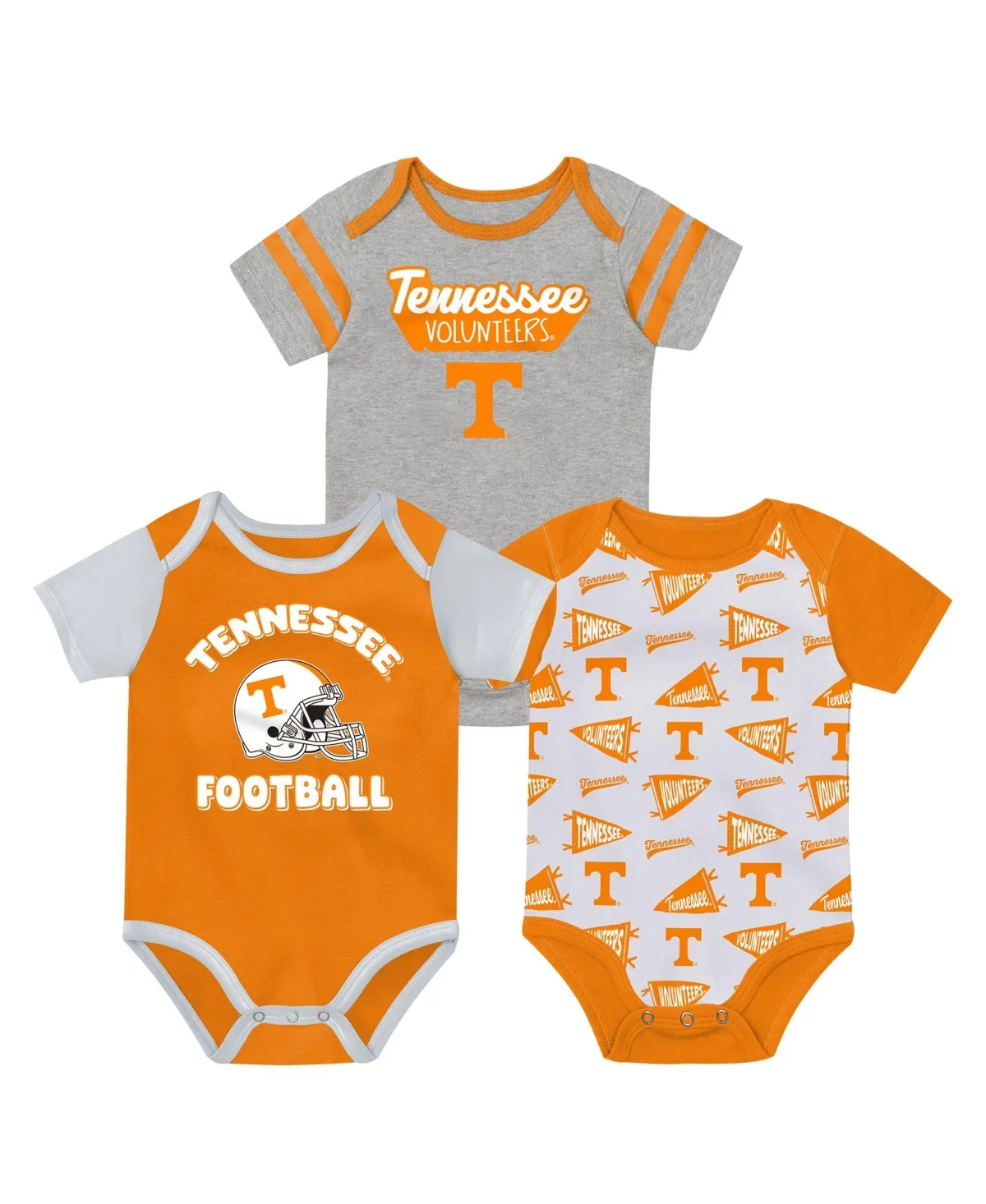 Tennessee Volunteers Star Player Screen-Print Three-Snap Bodysuit, 3-Piece Set by Outerstuff