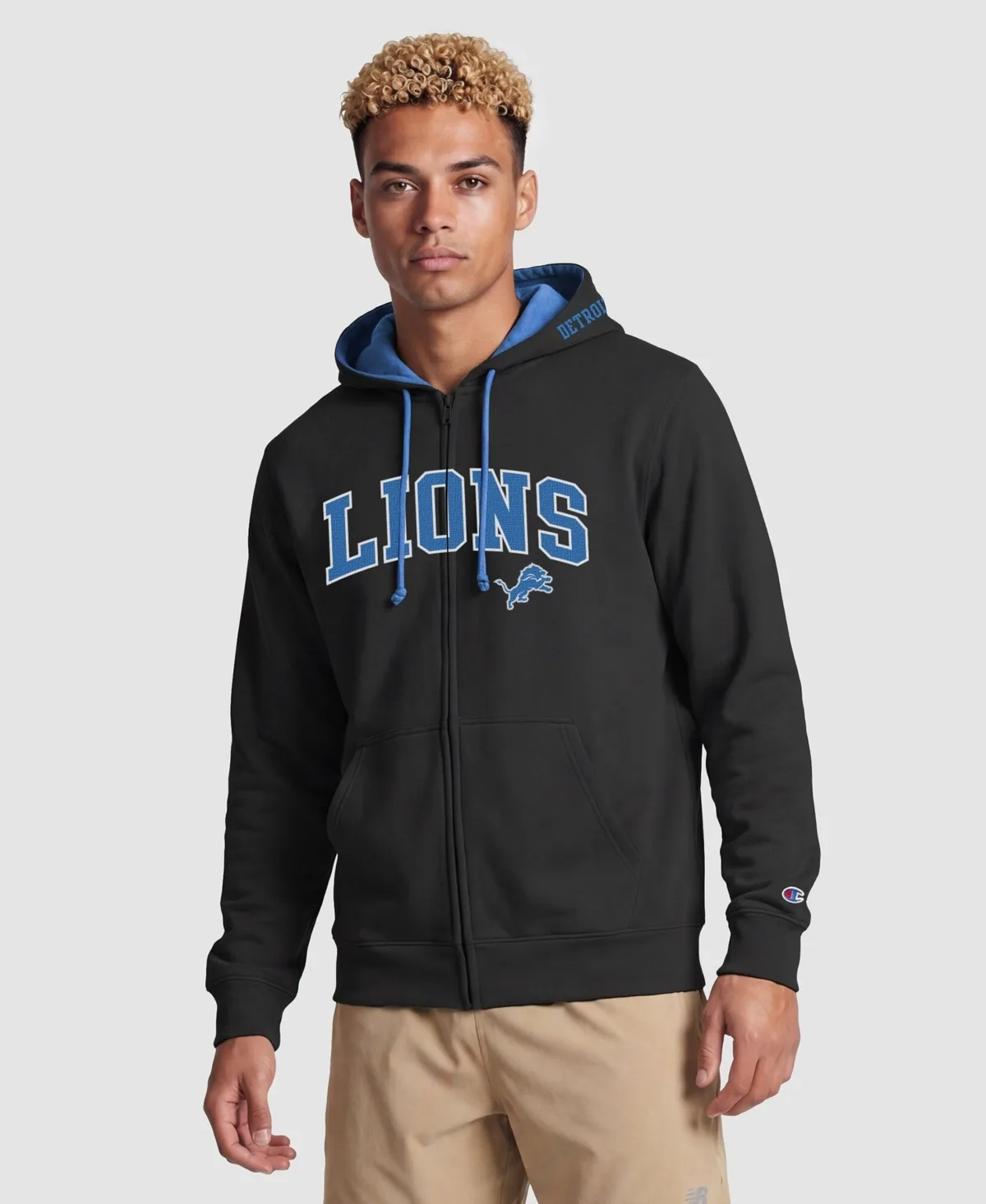 Detroit Lions Full-Zip Graphic Hoodie by Champion