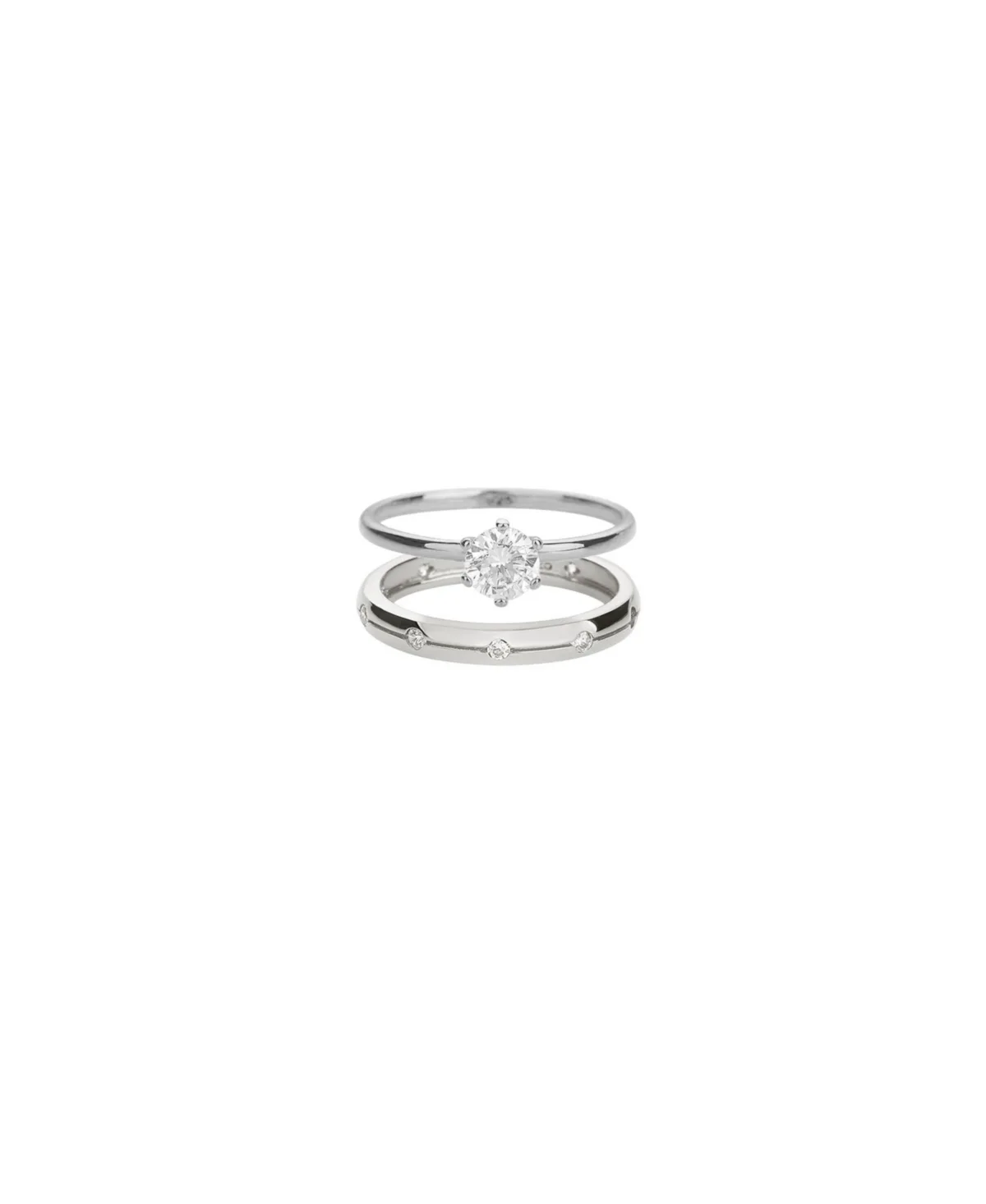 18k Gold Plated Sterling Silver Everyday Shine Ring Set by Bearfruit Jewelry