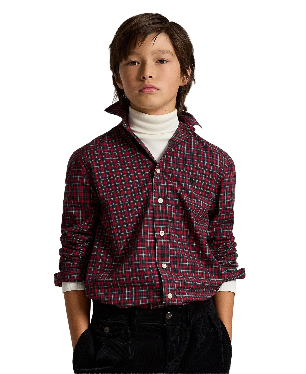 Plaid Long-Sleeve Cotton Poplin Shirt by Polo Ralph Lauren