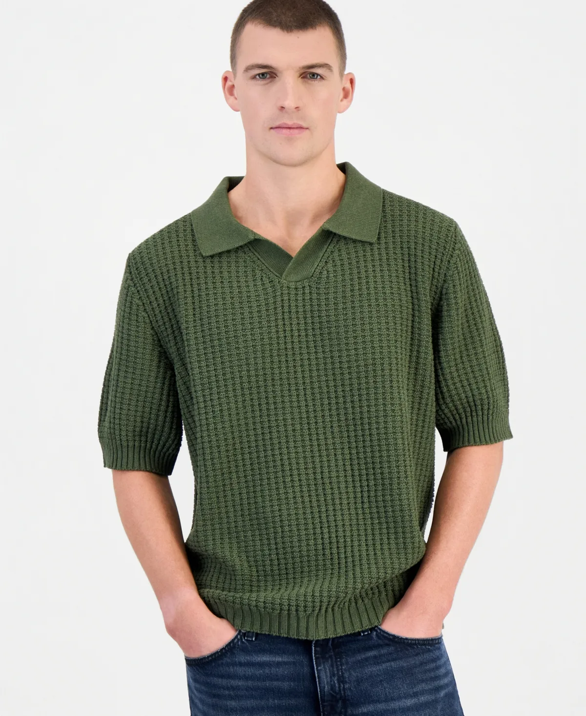 Spero Waffle-Knit Polo Shirt by Hugo Boss