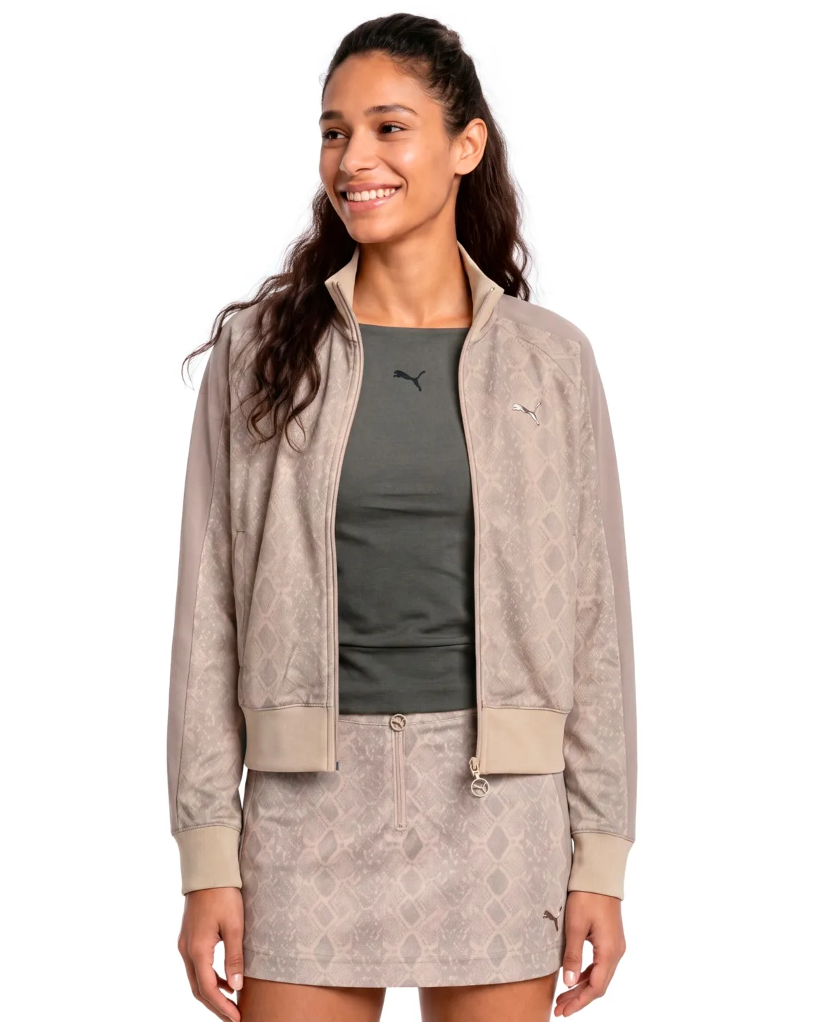 T7 Snake Aop Mock-Neck Track Jacket by PUMA