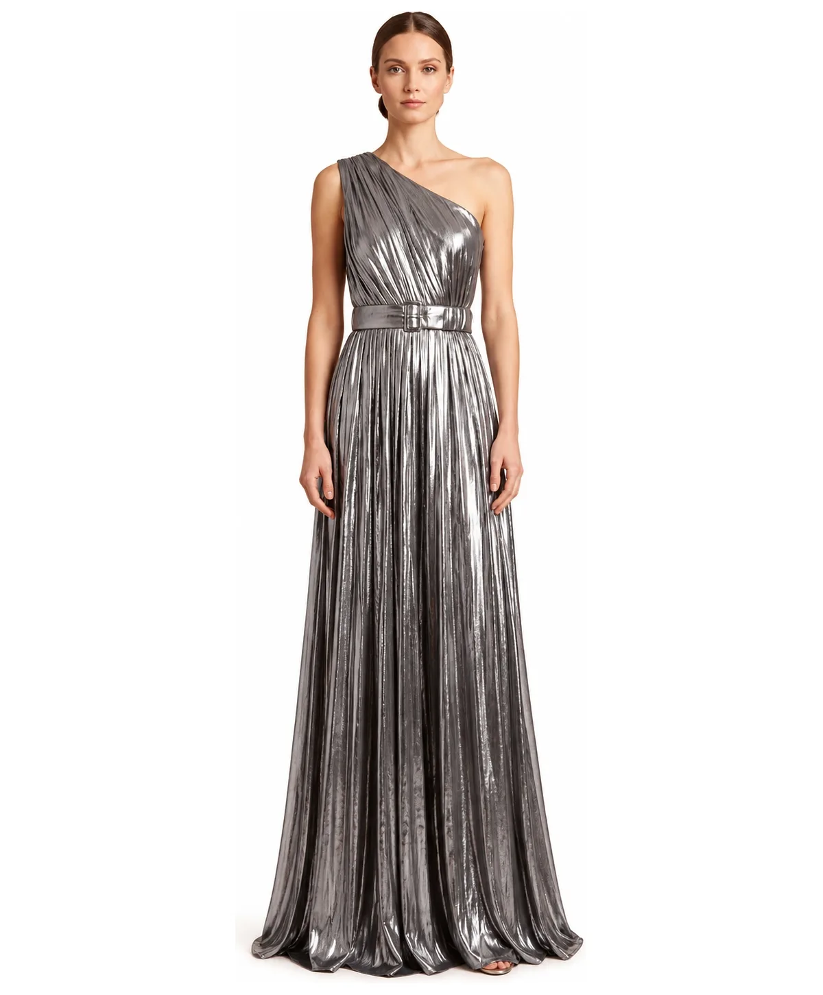 One Shoulder Metallic Dress by Lara