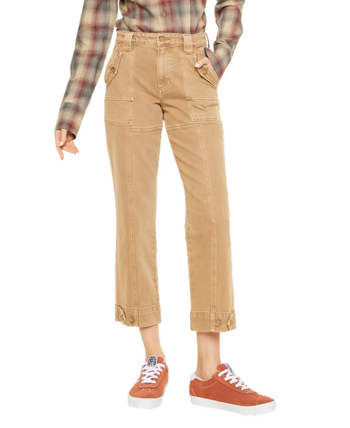 Ronnie High-Rise Straight-Leg Cargo Jeans by Kancan