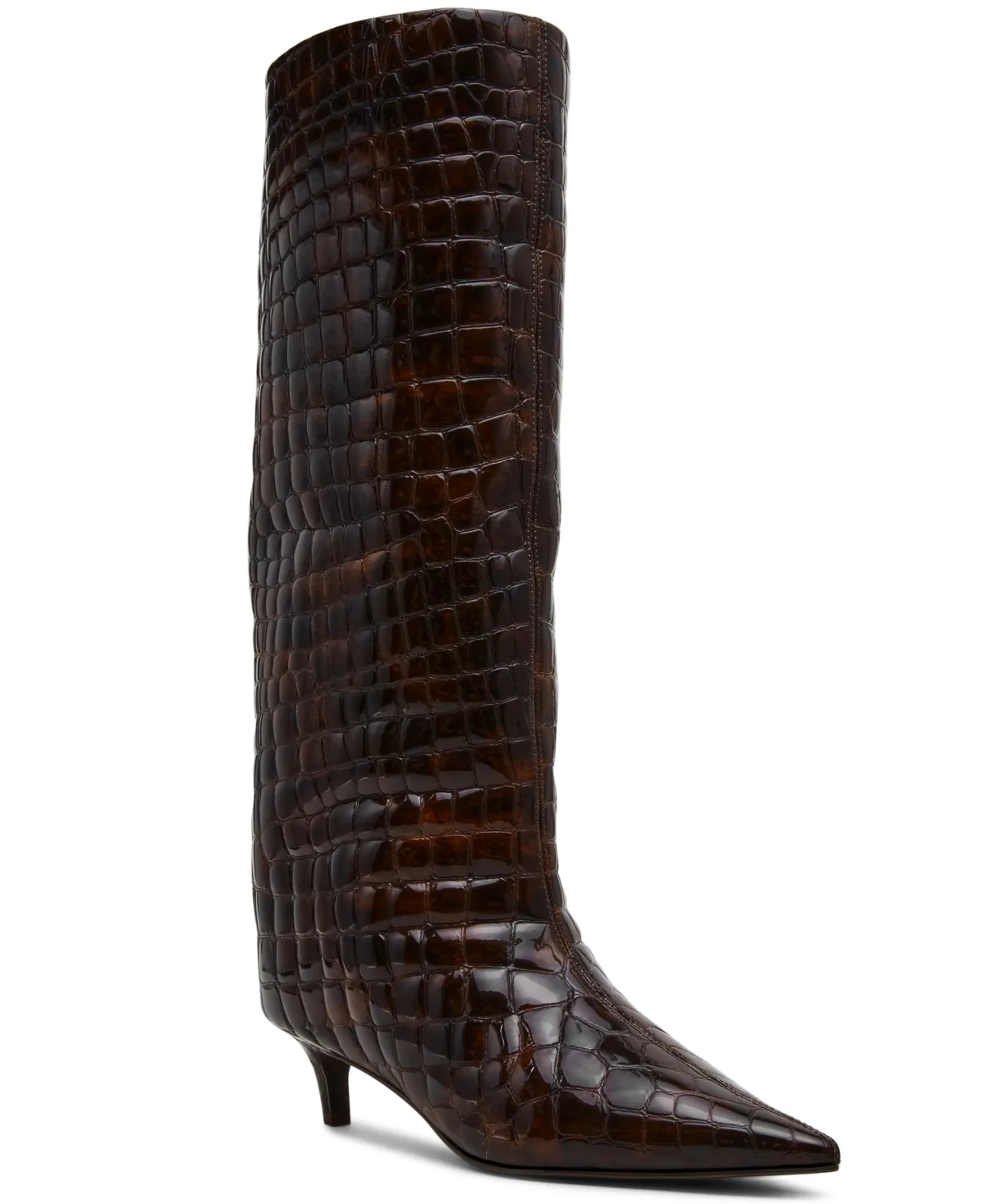 Lychee Wide-Calf Kitten-Heel Stovepipe Knee-High Dress Boots by Steve Madden