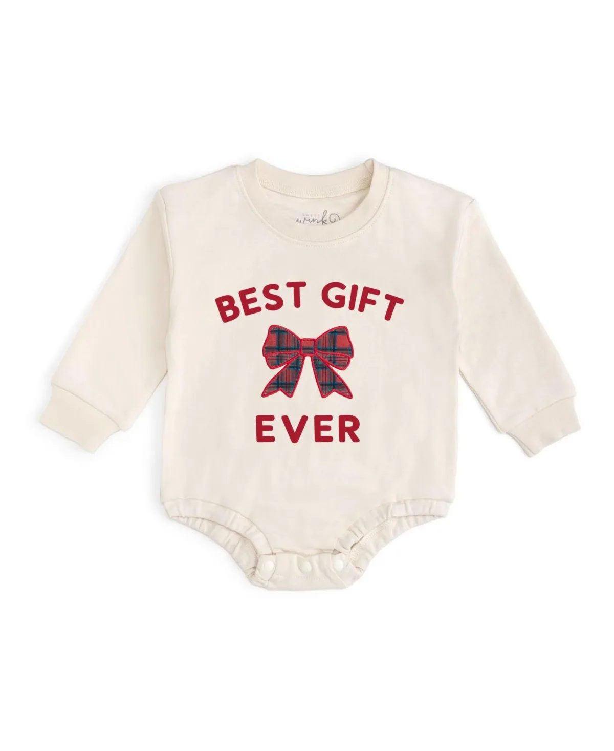 Best Gift Ever Long-Sleeve Holiday Romper by Sweet Wink