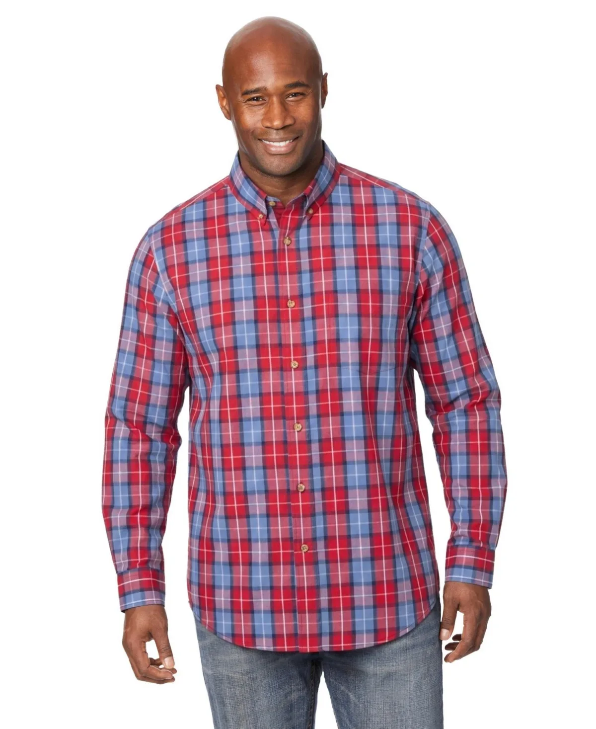 Long Sleeve Wrinkle Free Sport Shirt by Kingsize