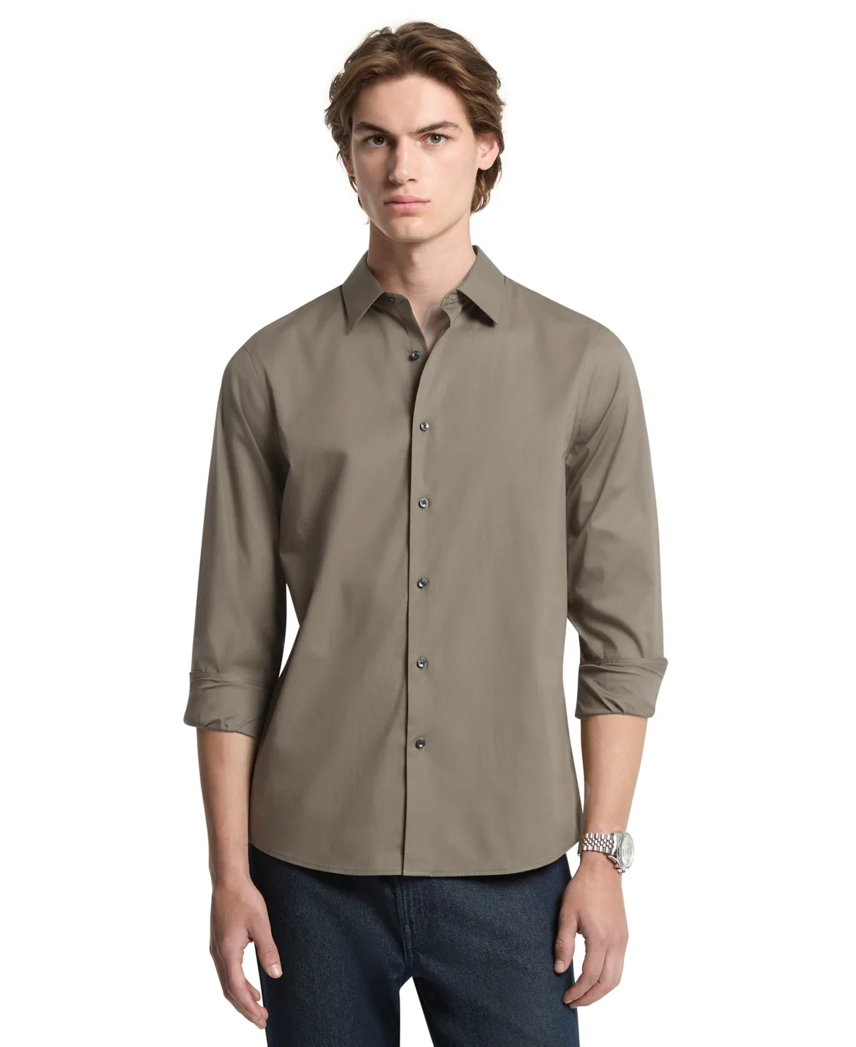 Stretch Button-Front Shirt by MICHAEL Michael Kors