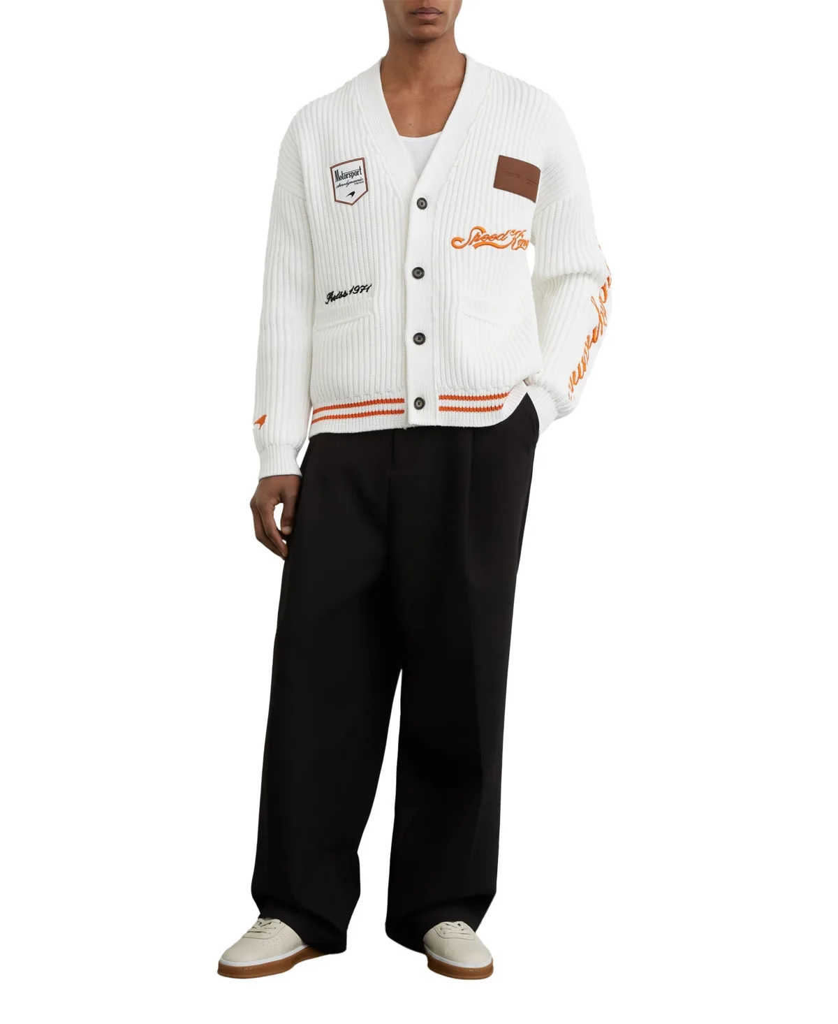 Halden McLaren Racing Embroidered Rib-Knit Cardigan by Reiss