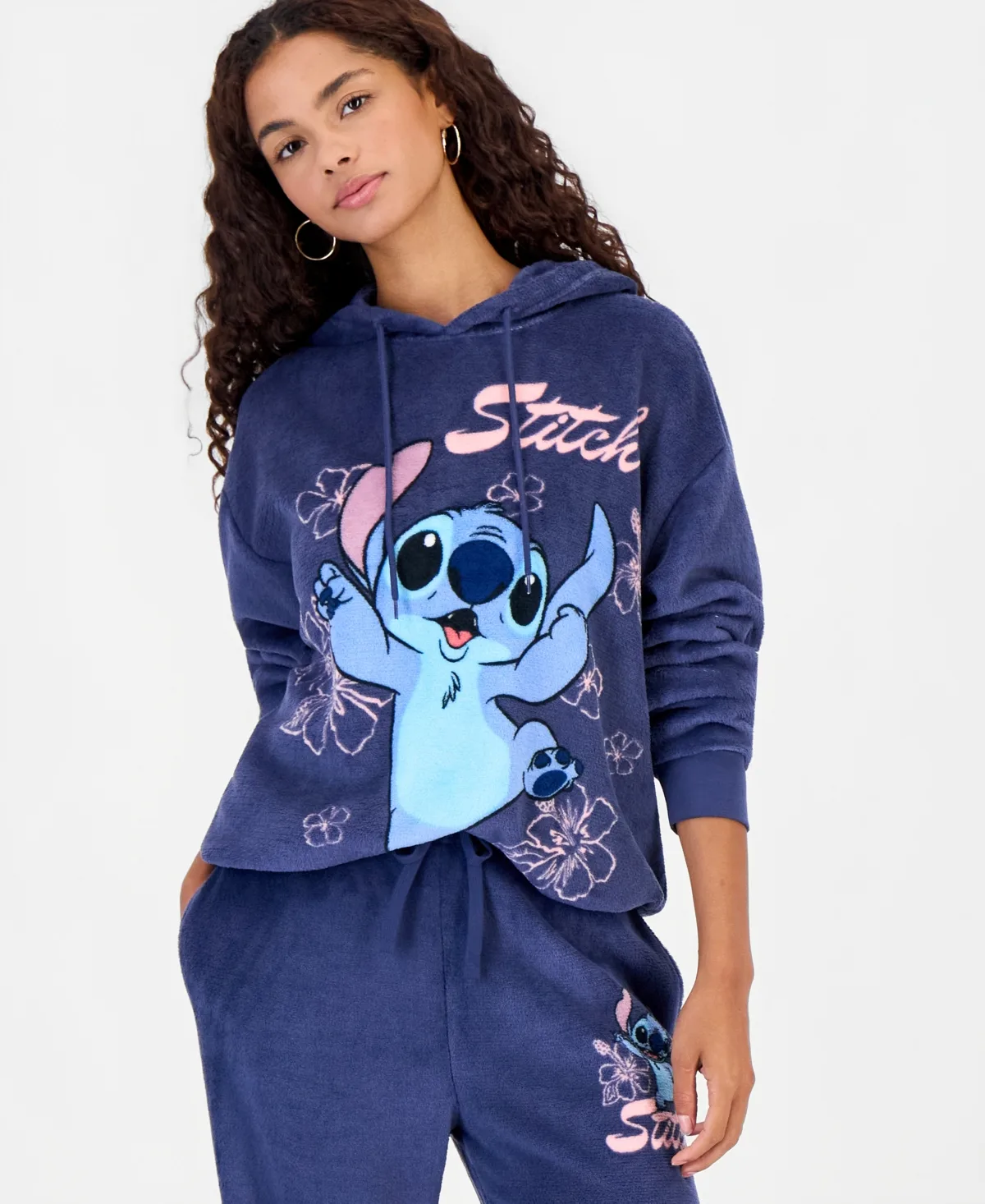 Stitch Cozy Graphic Fleece Hoodie by Disney