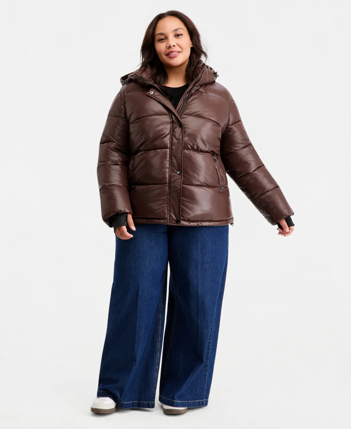 Hooded Puffer Long-Sleeve Jacket by Steve Madden