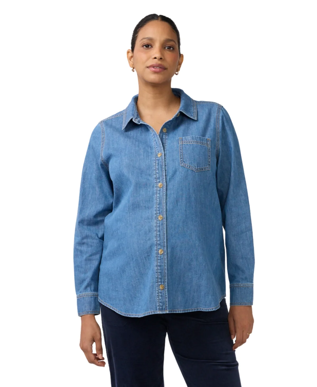 Ingrid + Isabel Nursing Denim Button-Down Shirt by Ingrid  Isabel