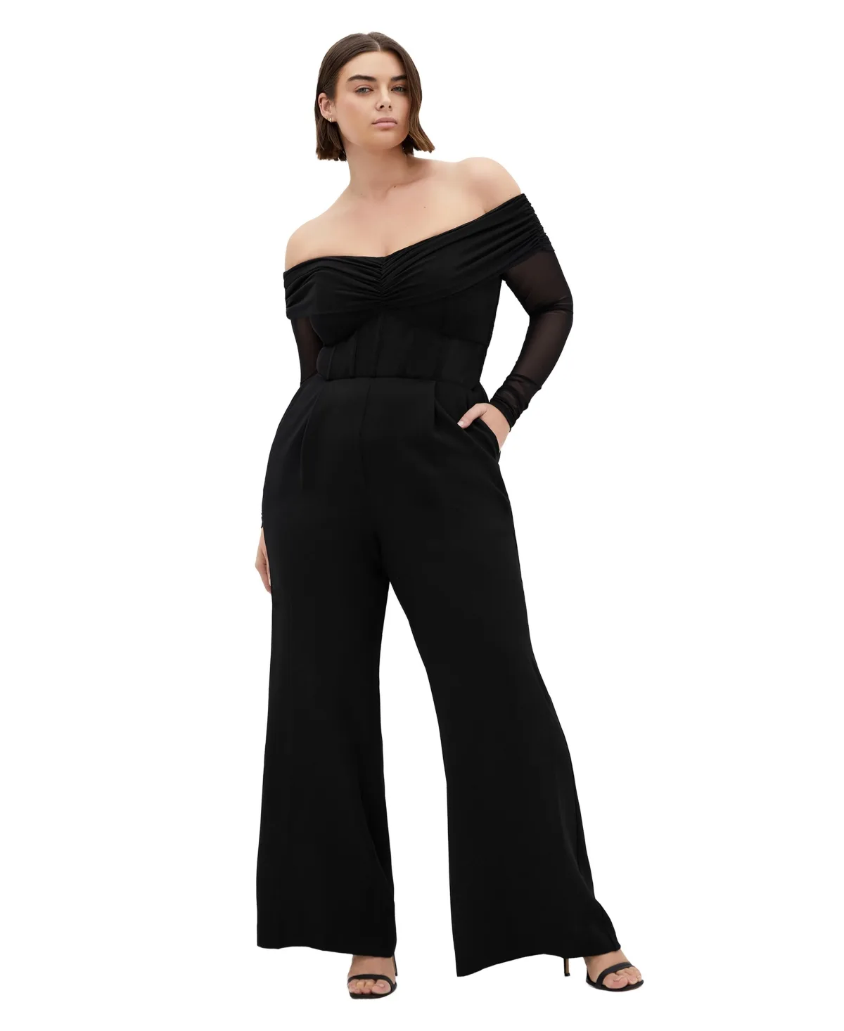 Lana Off Shoulder Jumpsuit by City Chic