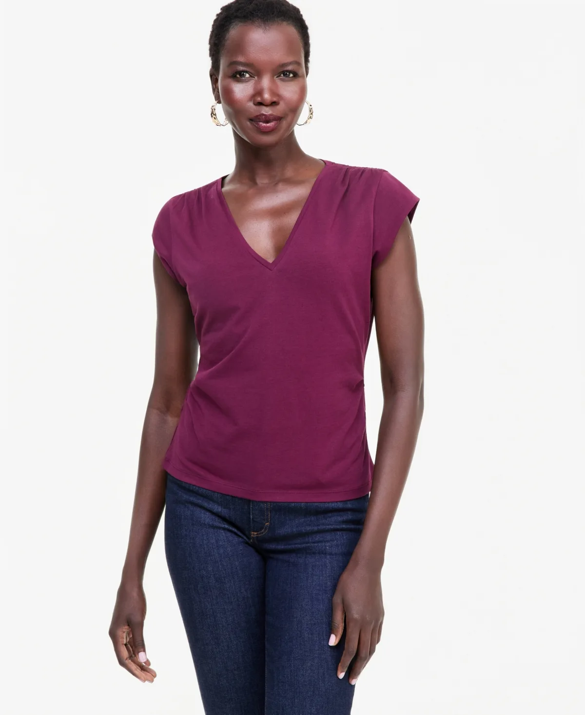 Cap-Sleeve V-Neck T-Shirt by I.n.c. International Concepts