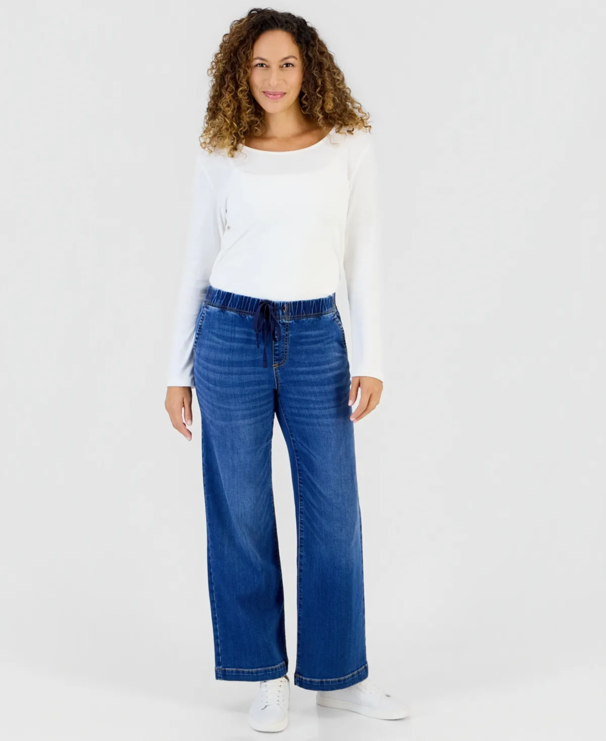 High-Rise Wide-Leg Pull-On Jeans by Style & Co